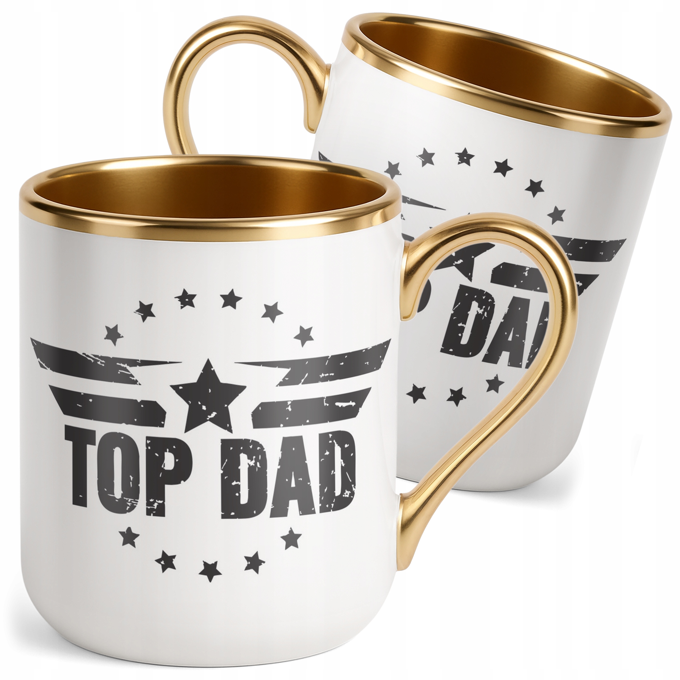 Kubek Premium Złoty Dzień Ojca Dla Taty Top Dad Top Gun Prezent