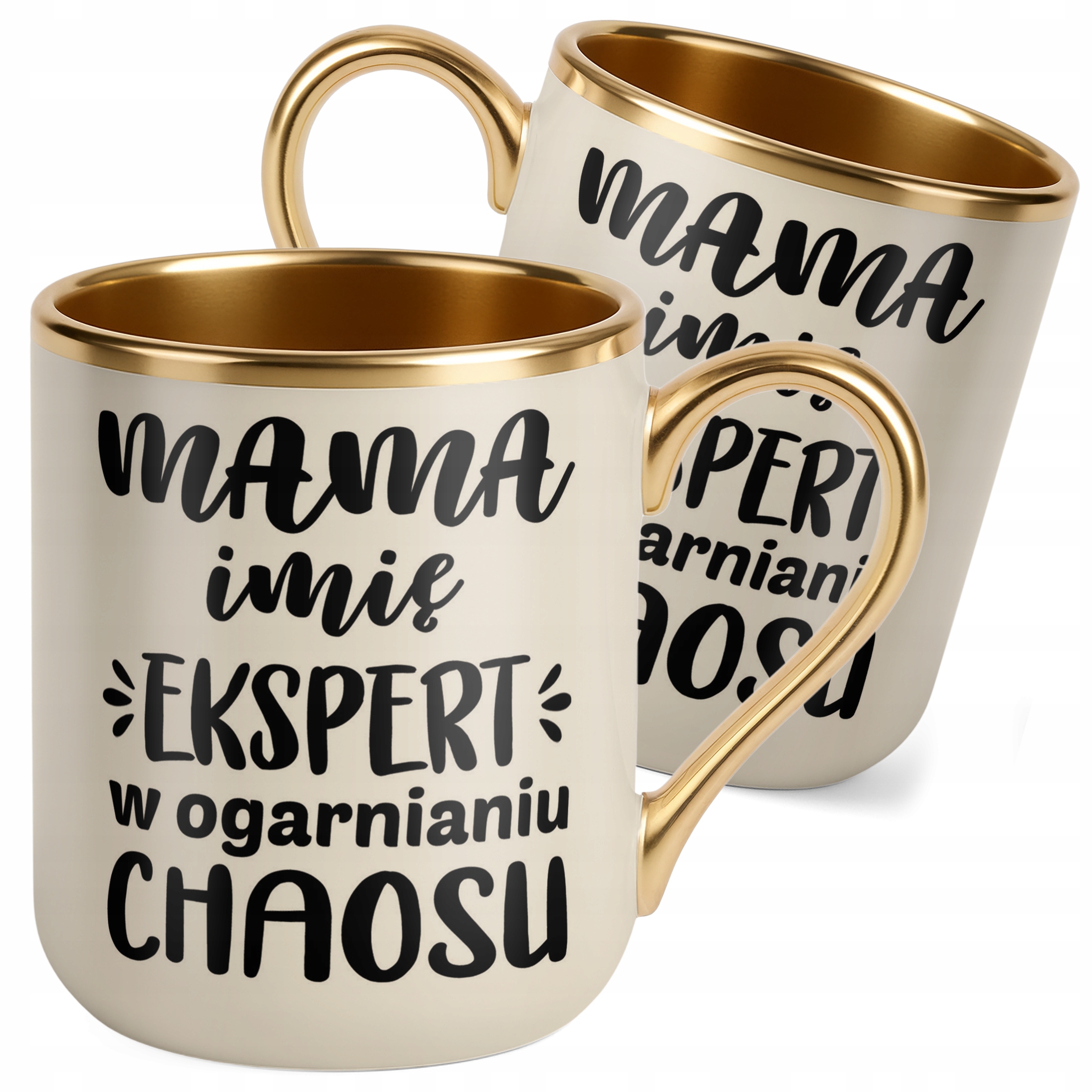 Kubek Premium Złoty Ecru Personalizowany Dzień Matki Dla Mamy