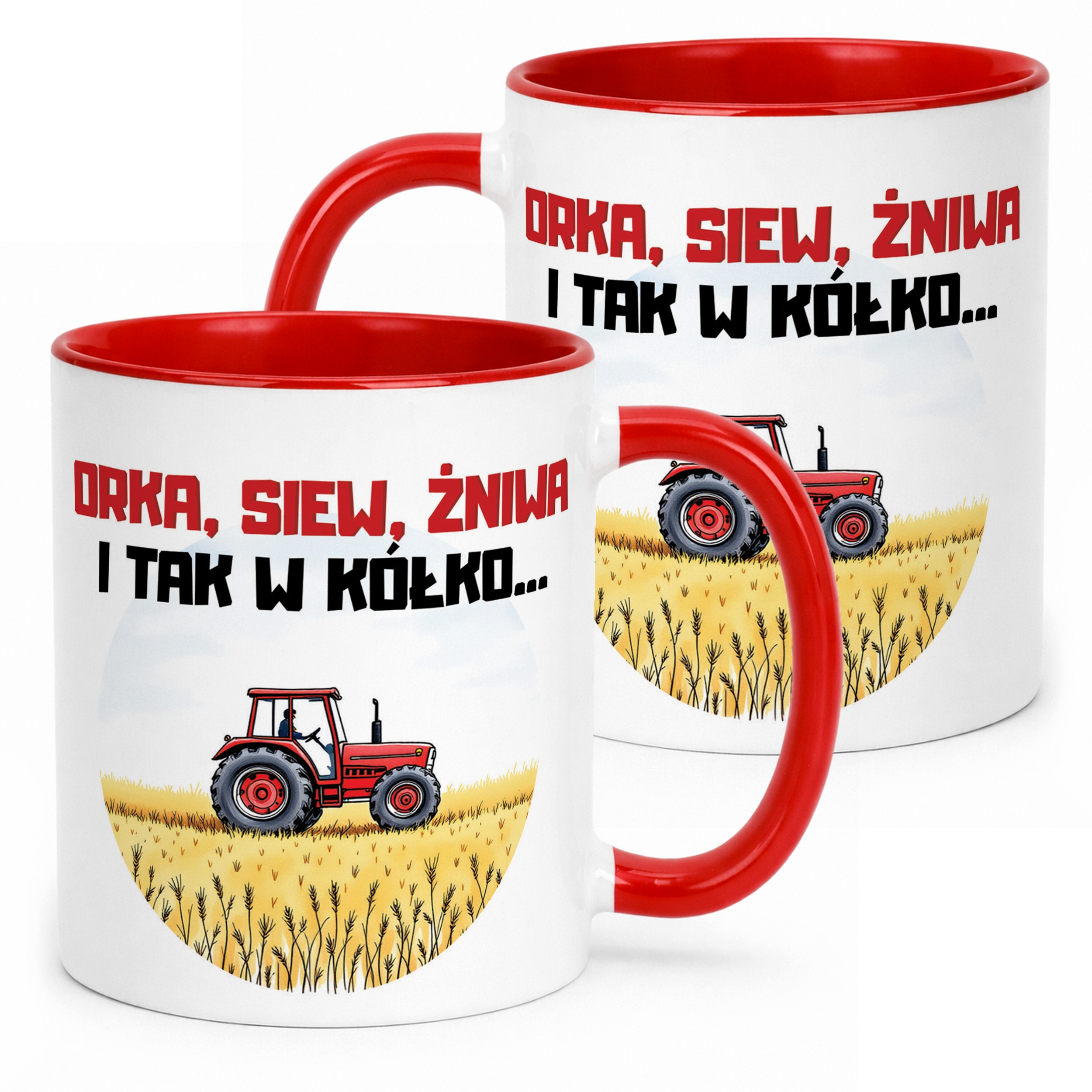 Kubek Czerwony Rolnik Dla Rolnika Traktor Zabawny Prezent Upominek
