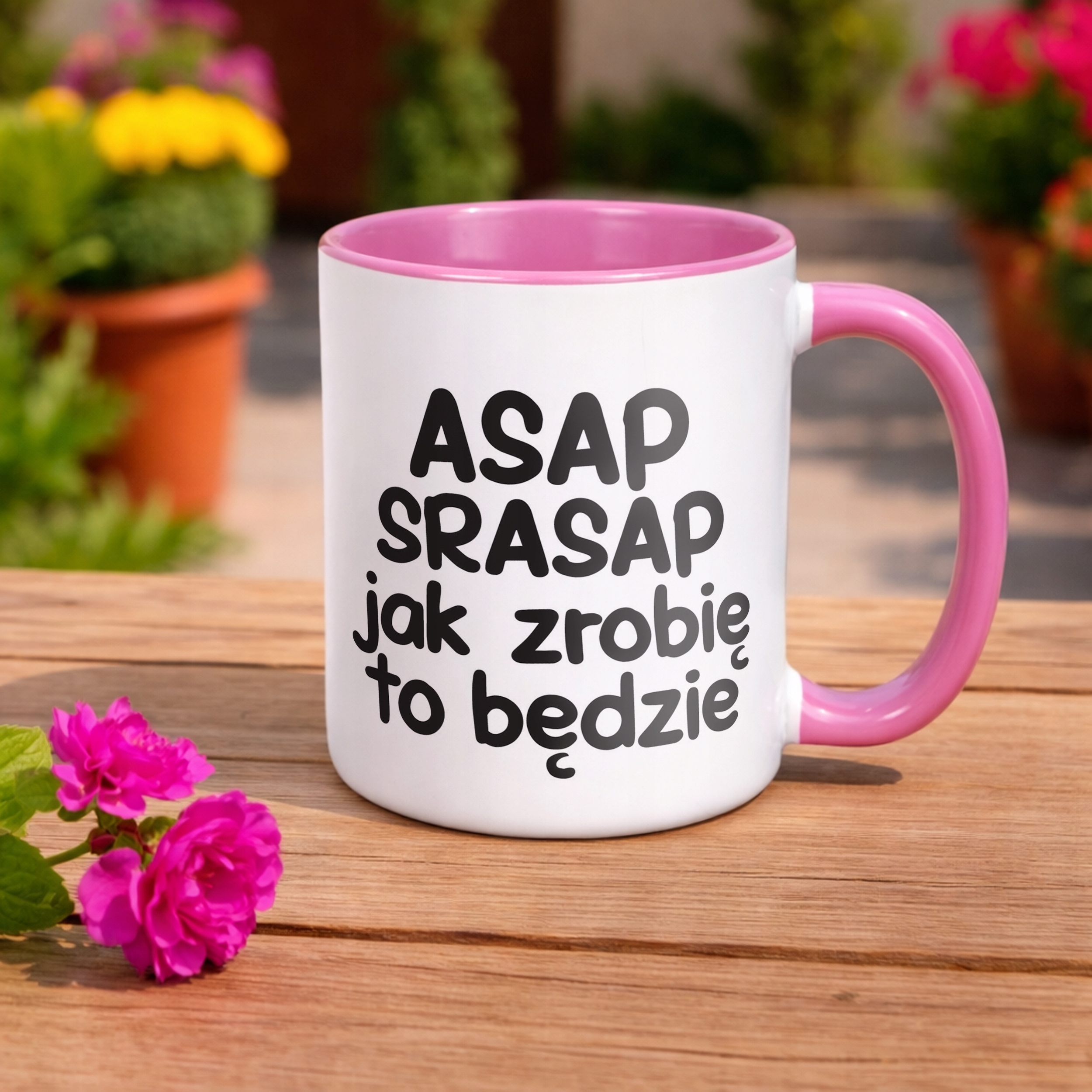 Kubek Różowy ASAP SPRASAP Jak Zrobię To Będzie Zabawny Prezent