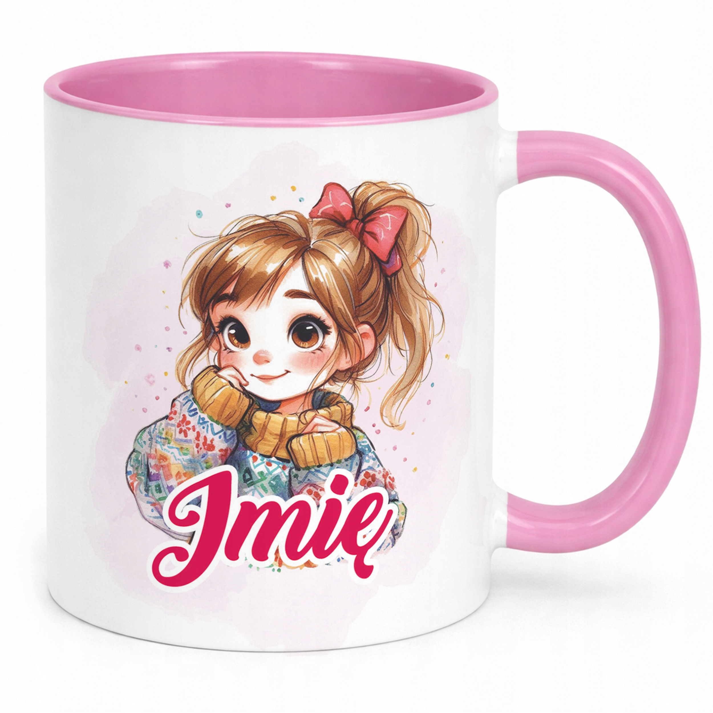 Kubek Różowy Personalizowany Dzień Kobiet Dla Dziewczynki Prezent