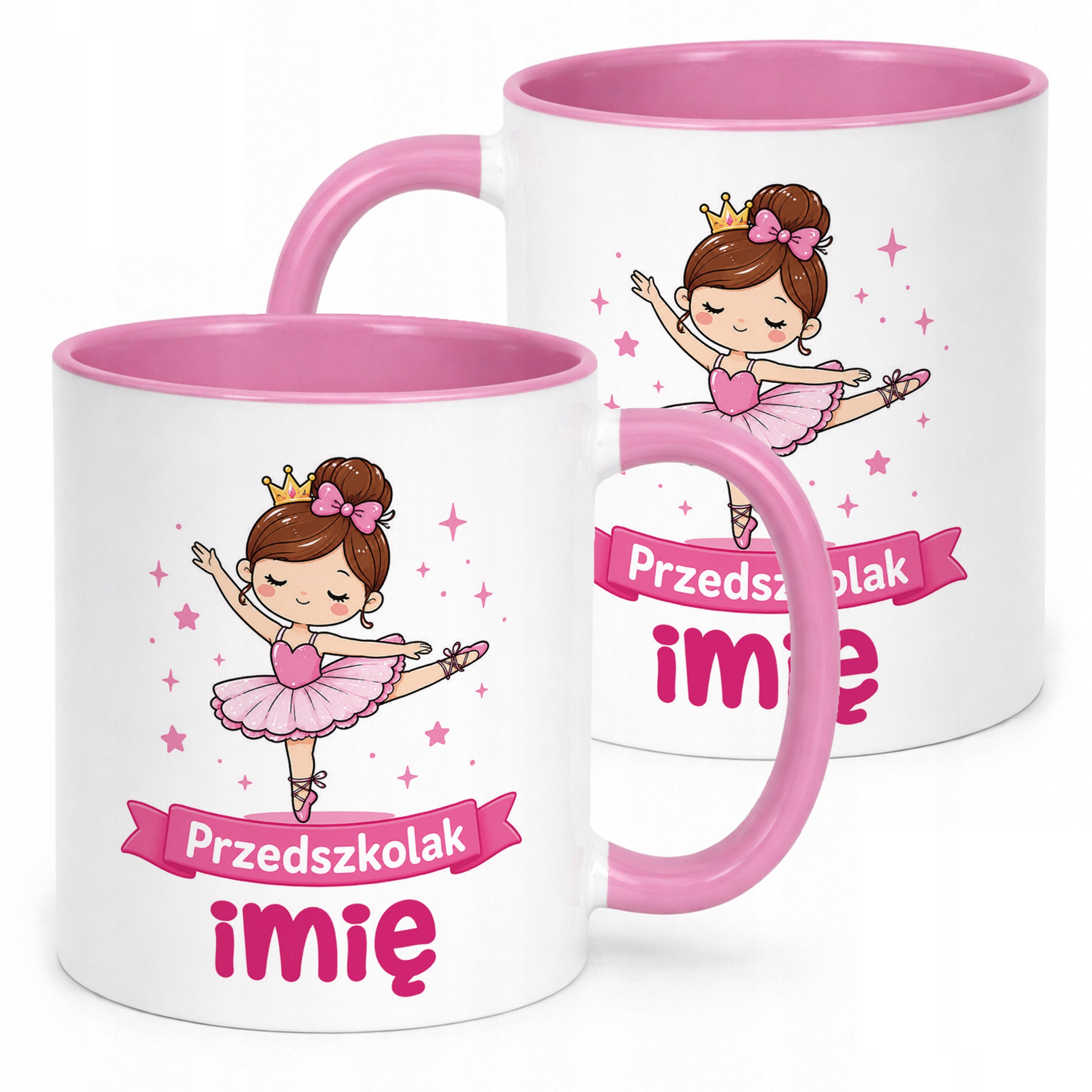 Kubek Różowy z nadrukiem personalizowany Przedszkolak Szkoła Dla Dzieci