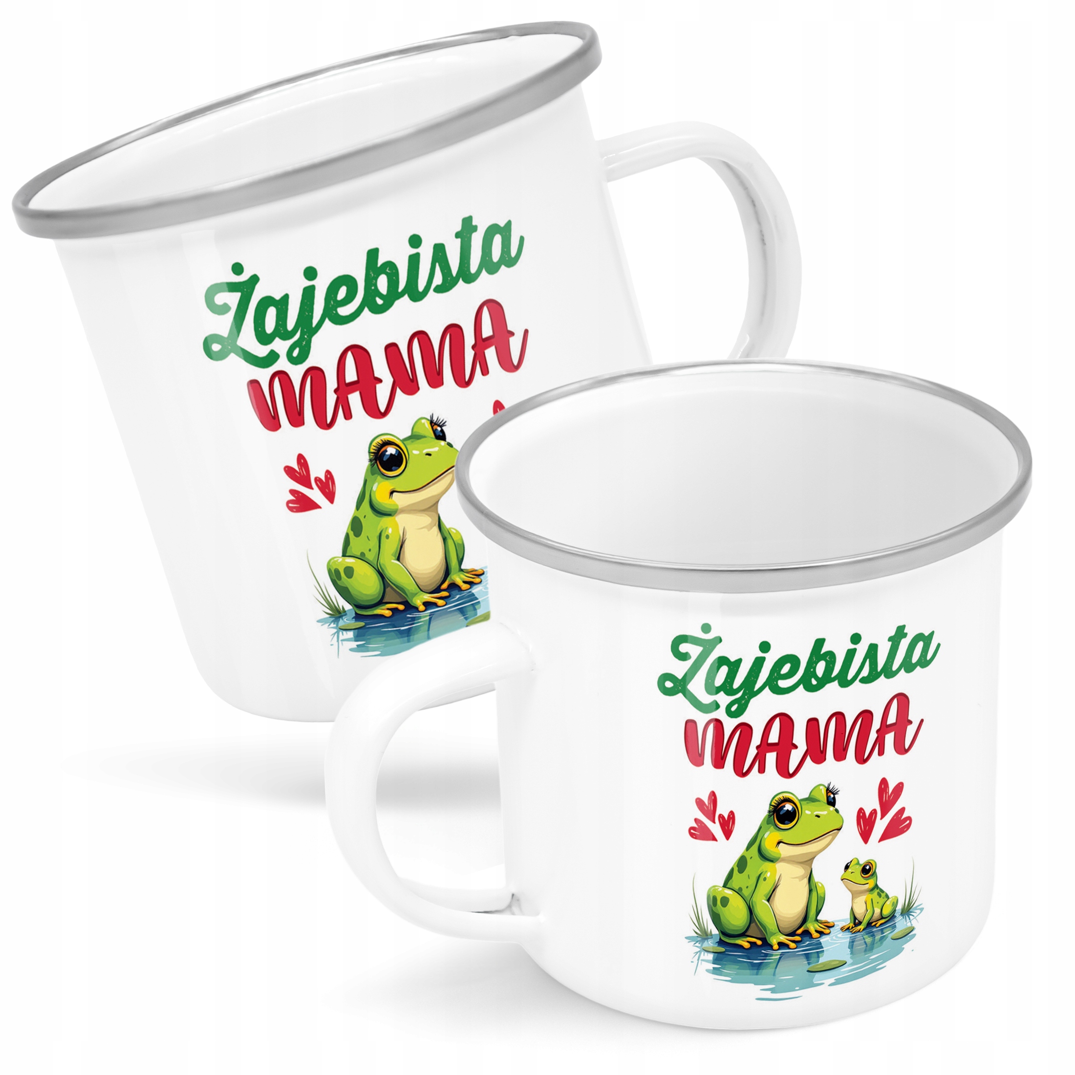 Emaliowany Kubek Garnuszek Dzień Matki Dla Mamy Prezent Żajebista Mama