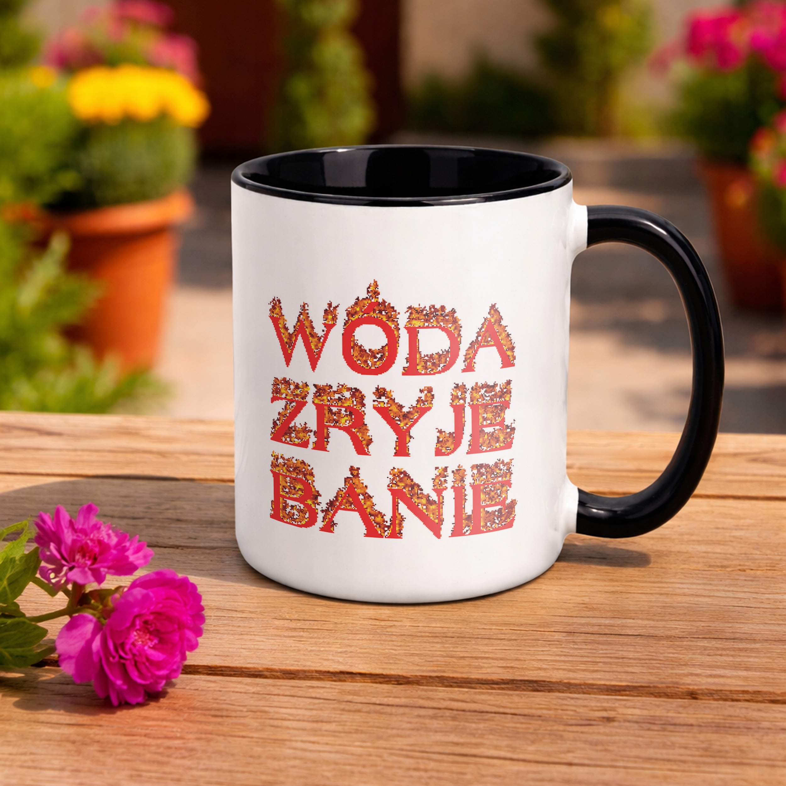 Kubek Czarny Wóda Zryje Banie Memy Zabawne Prezent