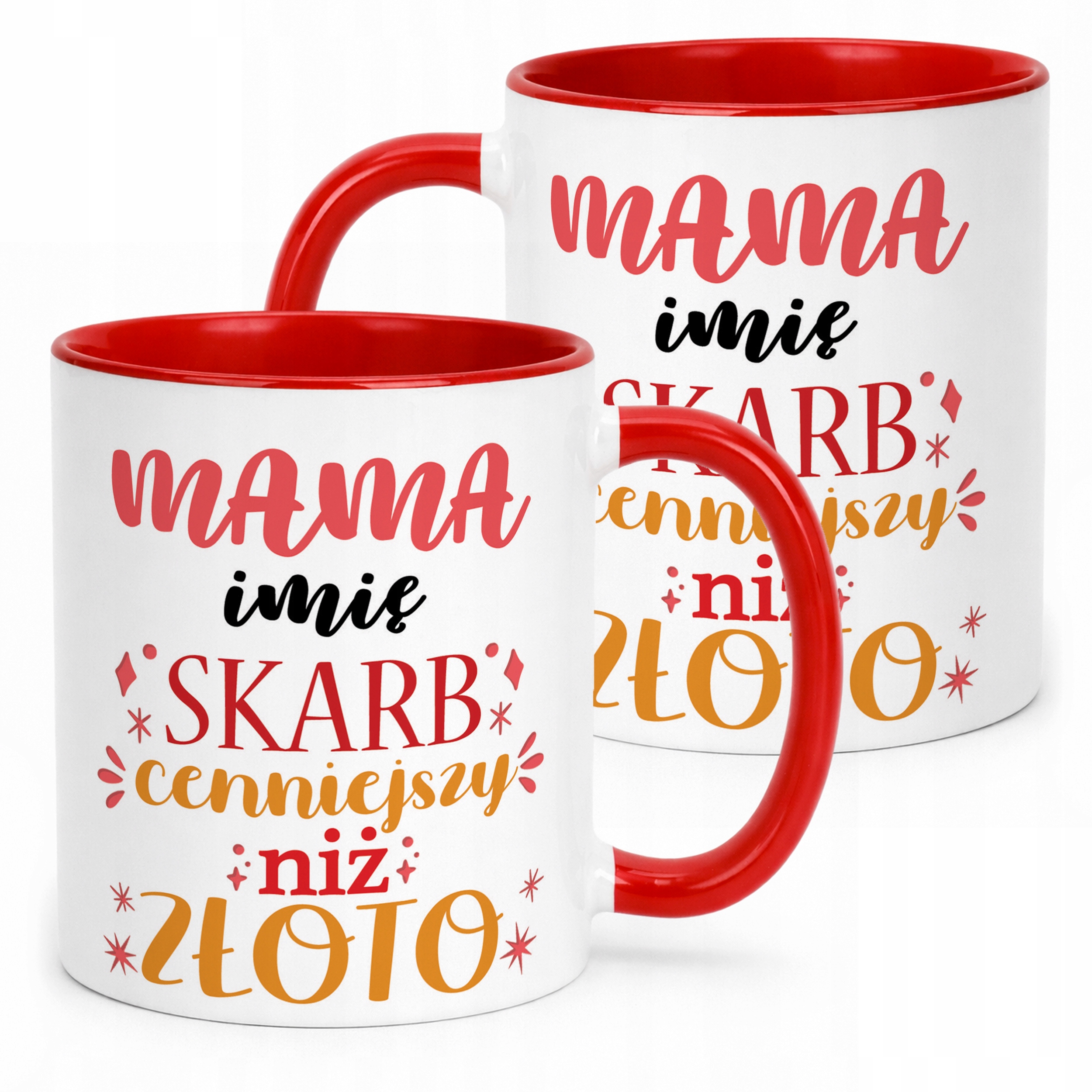 Kubek Czerwony Personalizowany Dzień Matki Dla Mamy Prezent Upominek