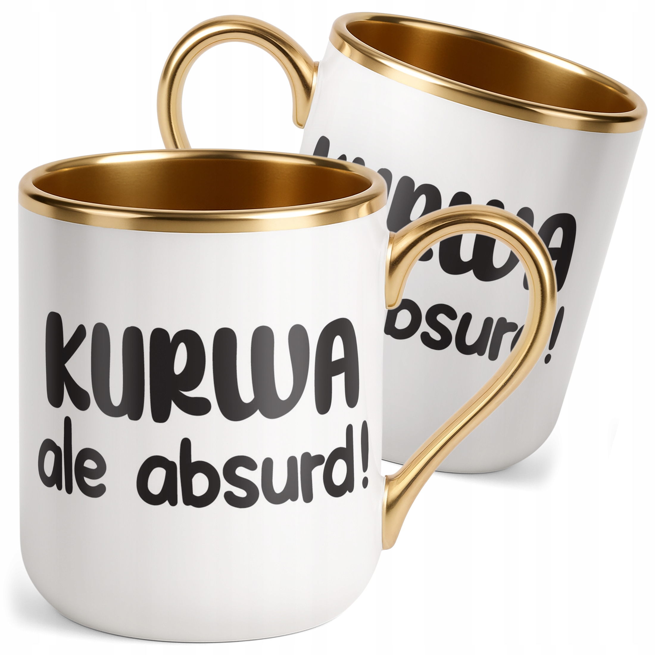 Kubek Premium Złoty K**wa Ale Absurd Śmieszny Zabawny Prezent