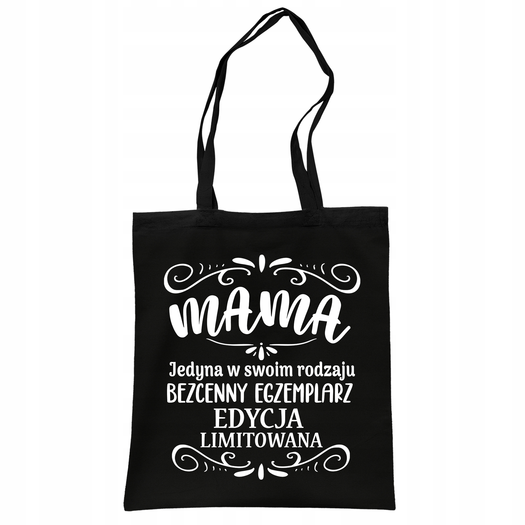 Torba bawełniana czarna na zakupy Dzień Matki Dla Mamy Prezent