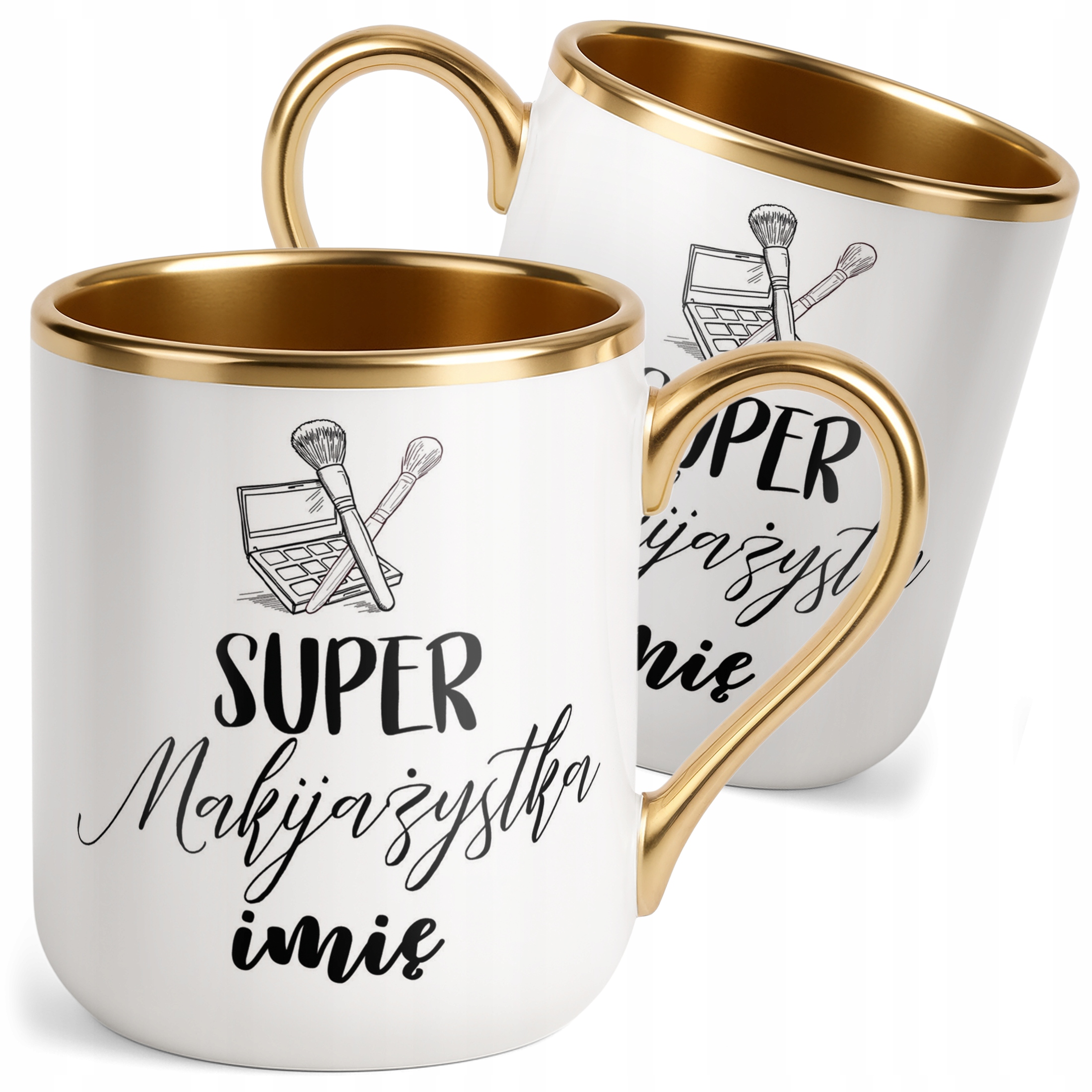 Kubek Premium Złoty Personalizowany Super Makijażystka Prezent