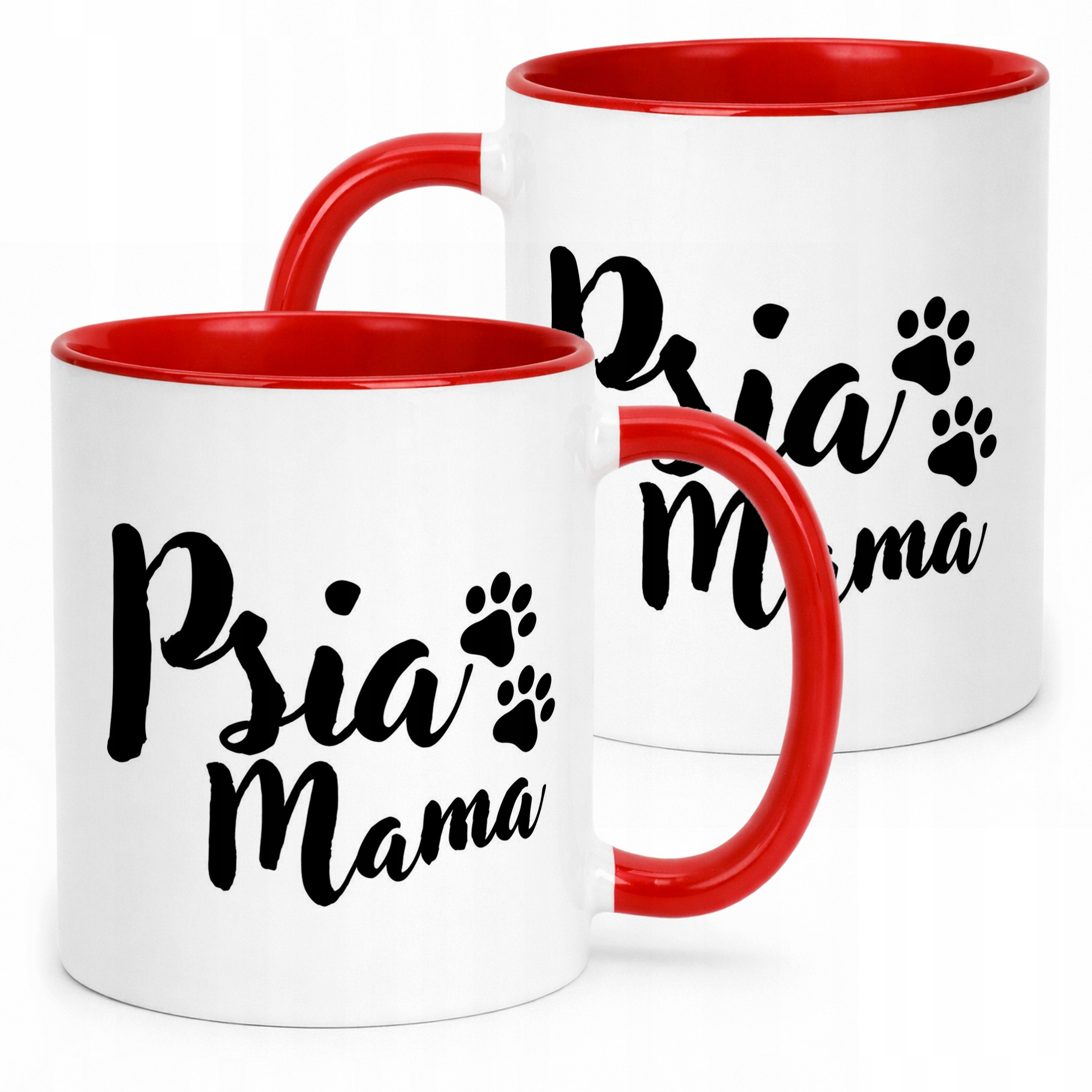 Kubek Czerwony Psia Mama Dla Posiadaczki Psa Prezent