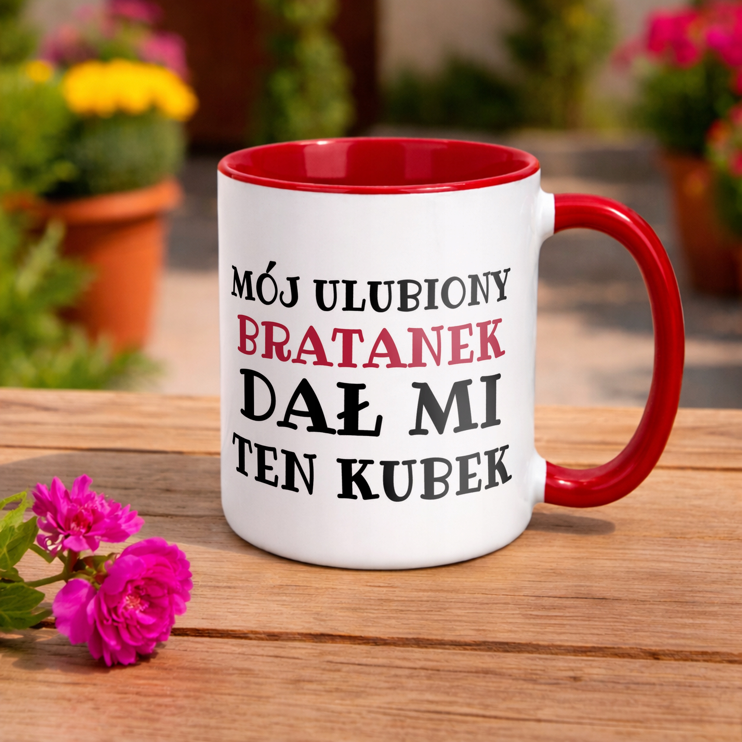 Kubek ceramiczny Mój Ulubiony Bratanek Dał Mi Ten Kubek Prezent