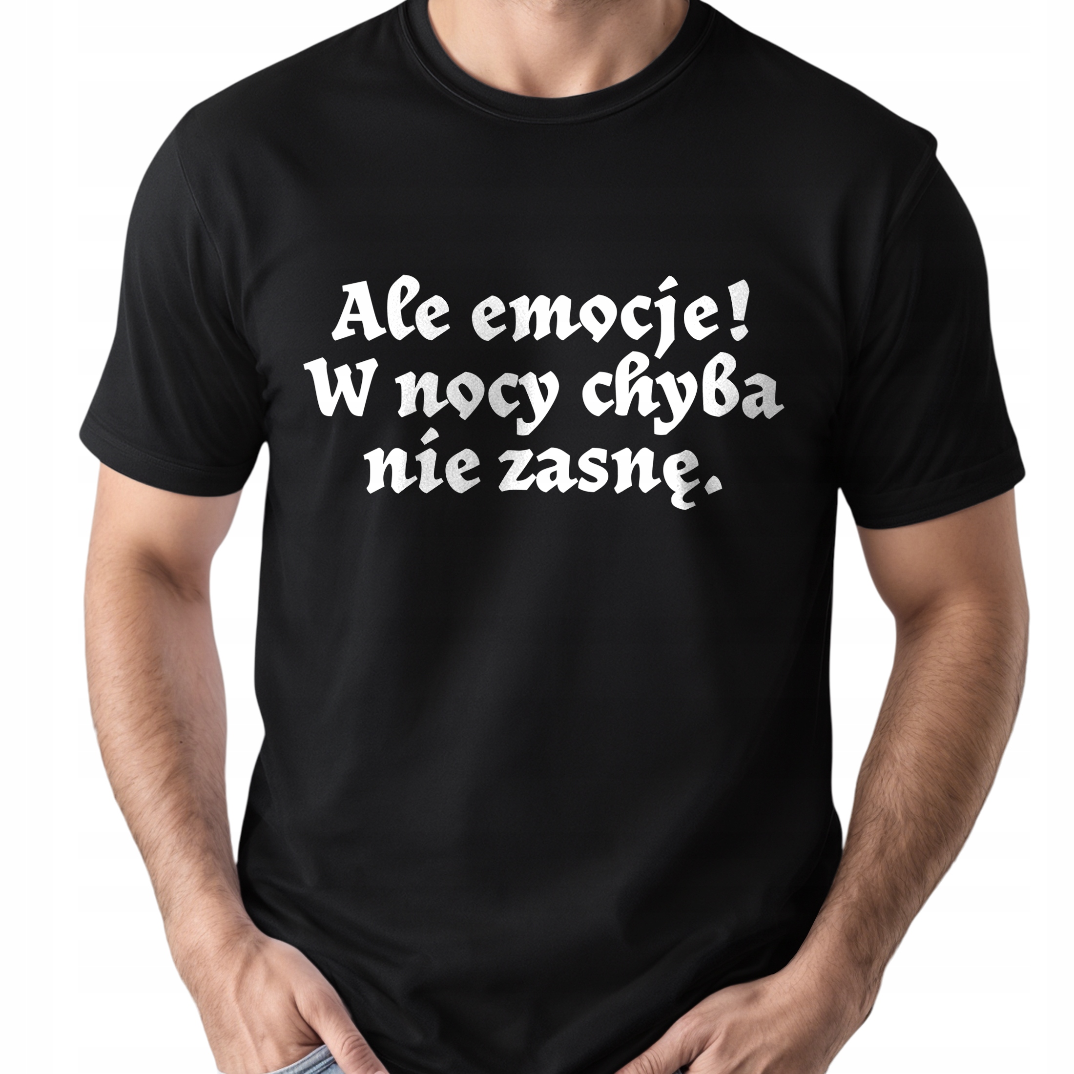 Koszulka czarna męska 1670 Nie Zasnę W Nocy r. 3XL
