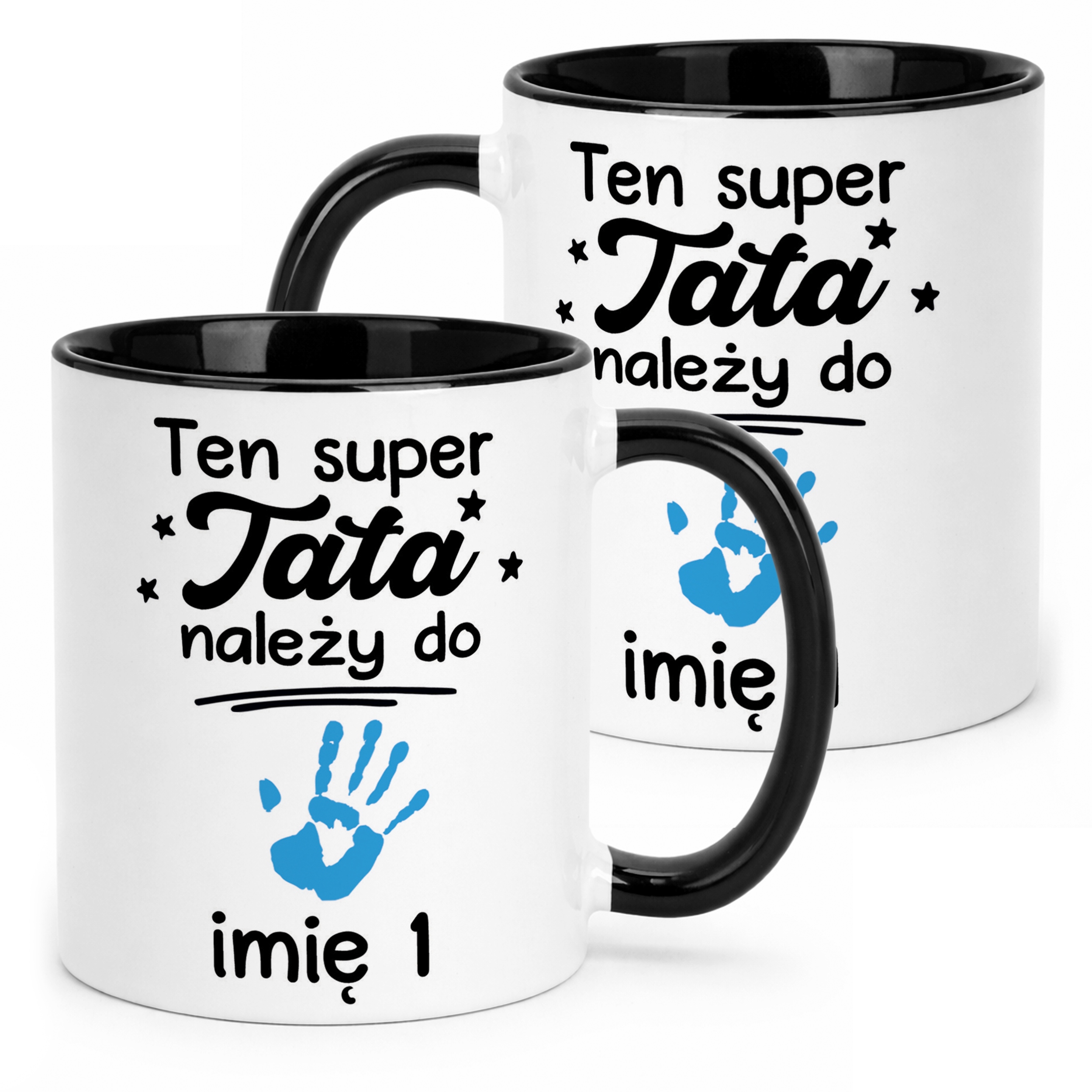 Kubek Czarny Personalizowany Dzień Ojca Tata Należy Do Imię Prezent