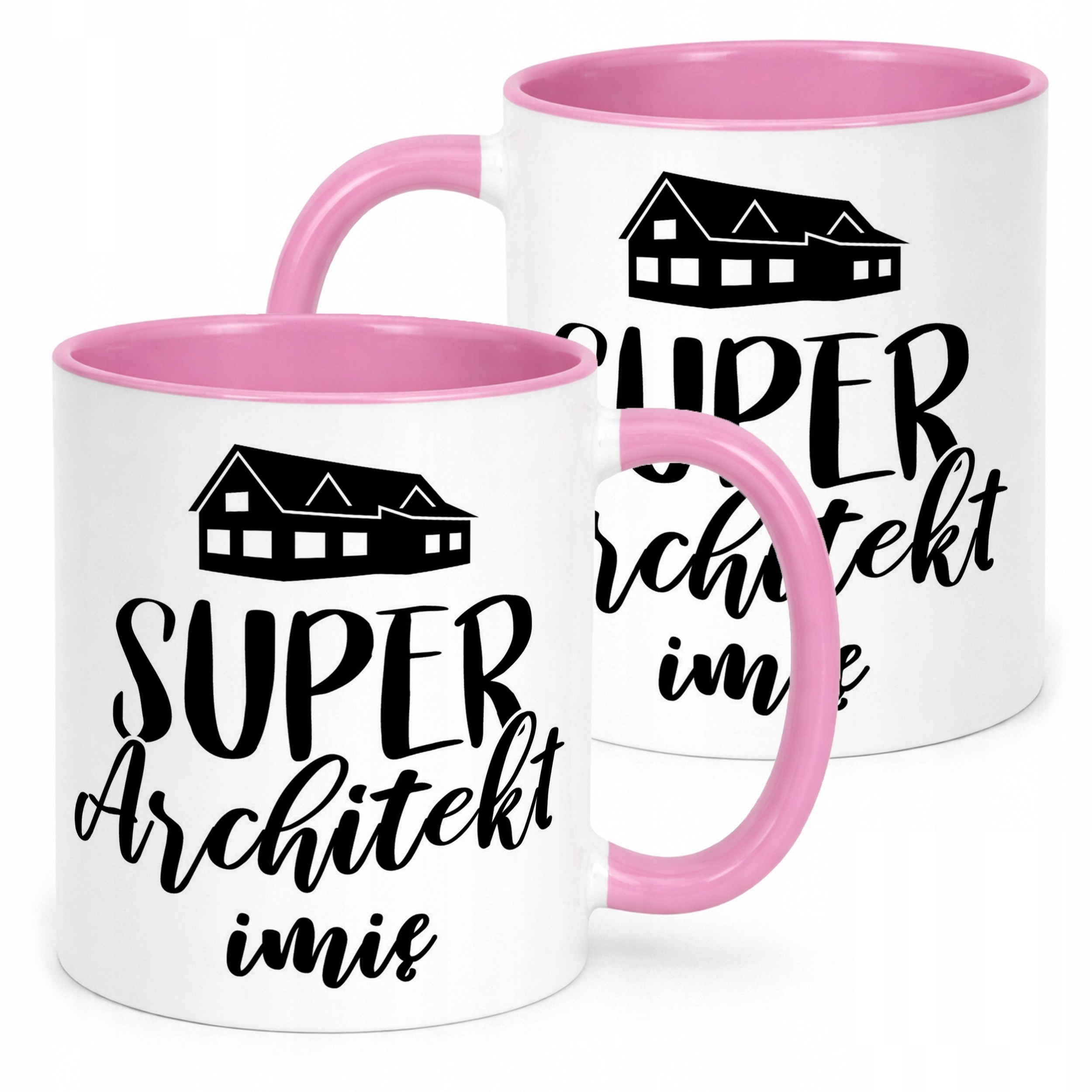 Kubek Różowy Personalizowany Super Architekt Prezent Upominek