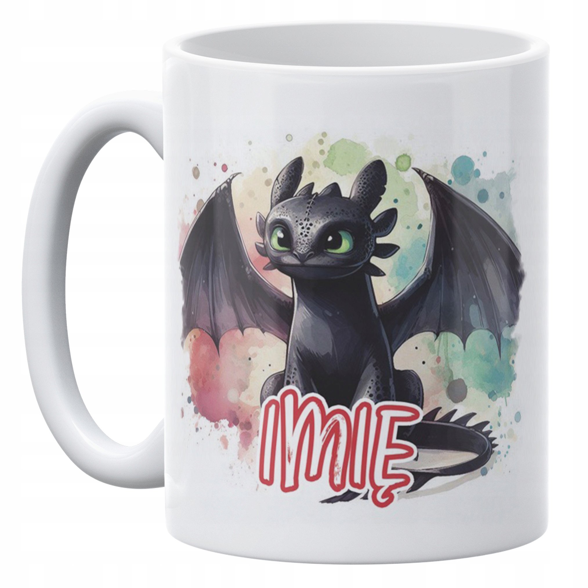 Zestaw Personalizowany Kubek + Poduszka 38×38 cm Szczerbatek Dla Dzieci