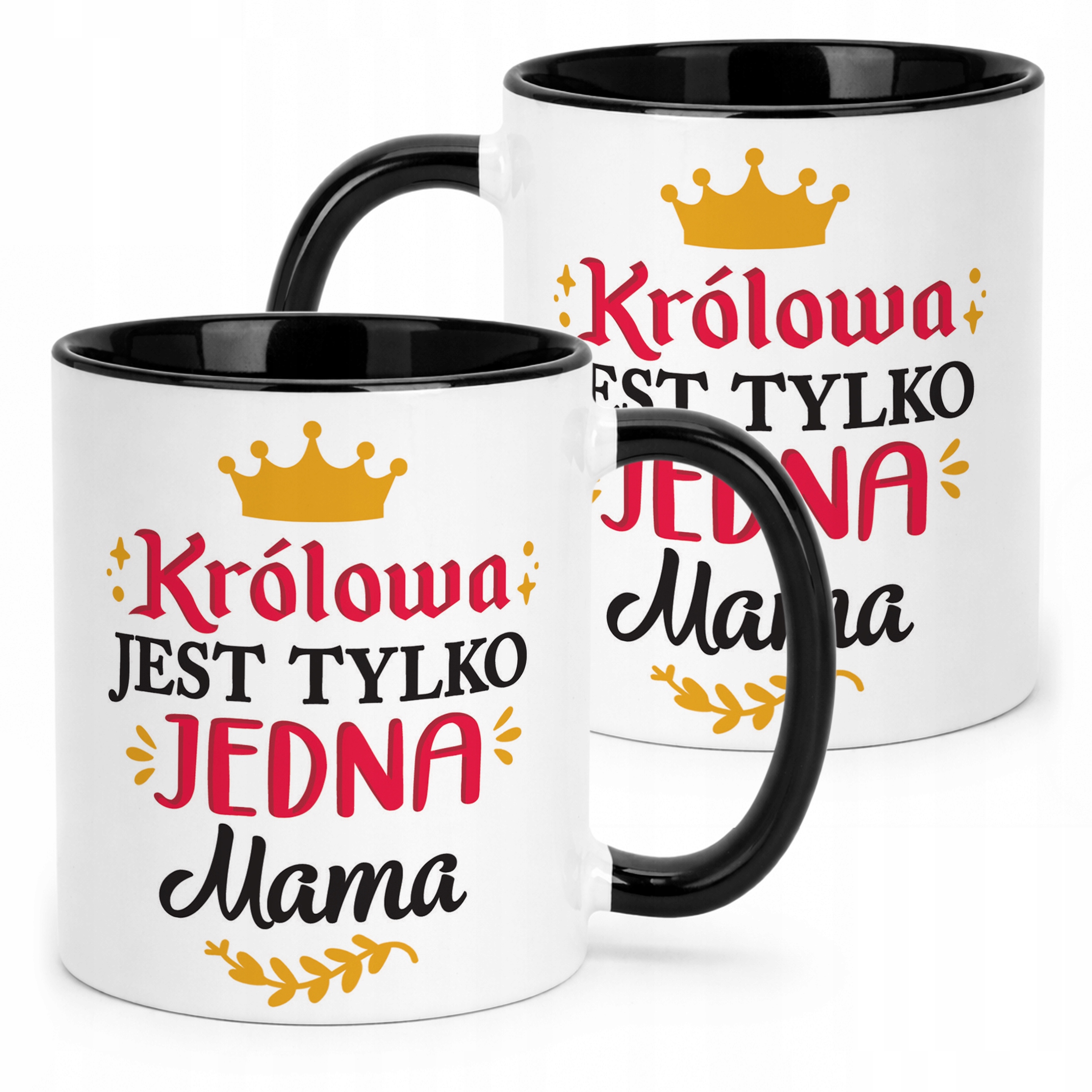 Kubek Czarny Dzień Matki Dla Mamy Prezent Królowa Jest Tylko Jedna