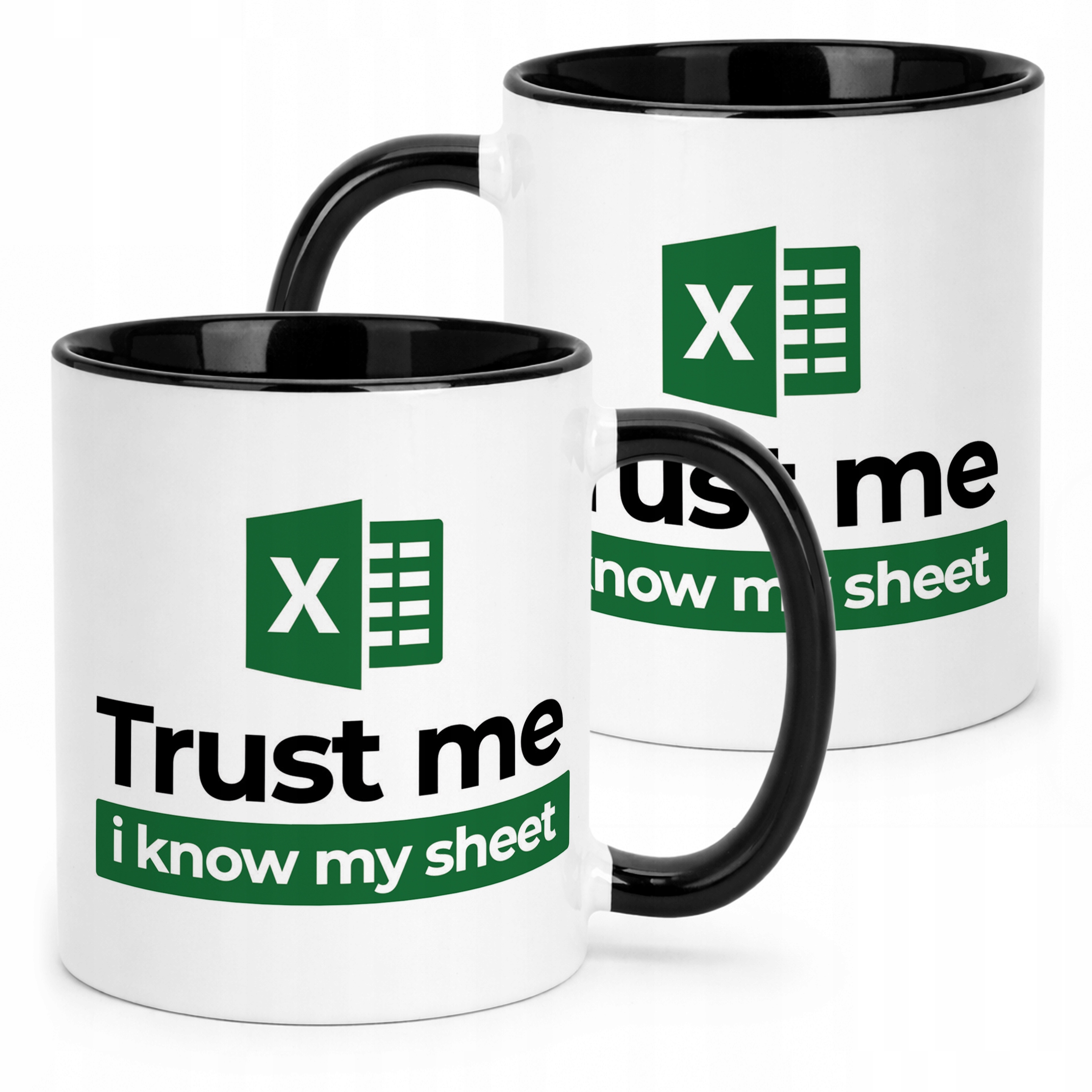 Kubek Czarny Trust Me I Know My Sheet Excel Zabawny Prezent Praca