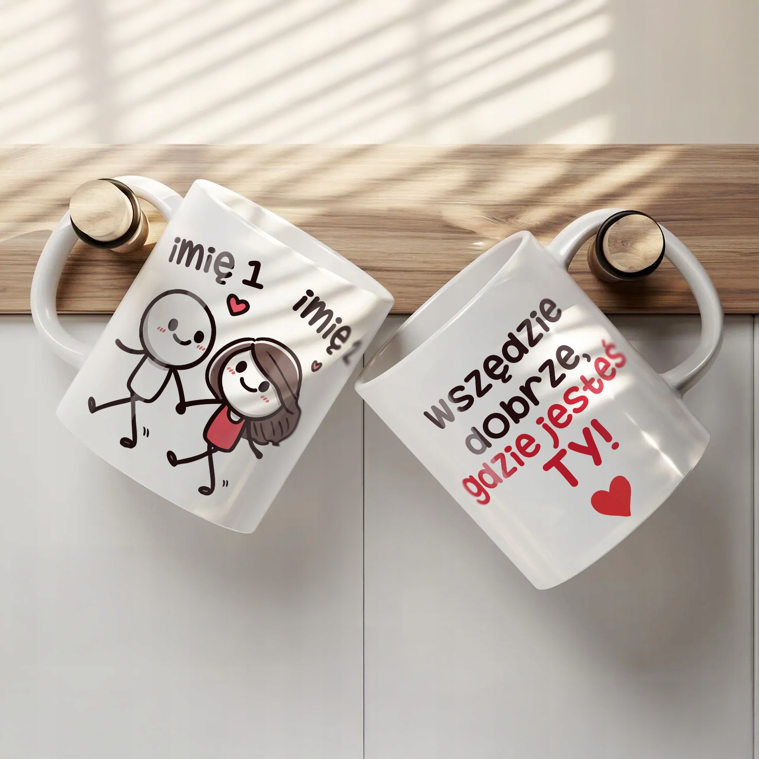 Kubek ceramiczny Personalizowany Walentynki Z imionami Dla Pary Prezent