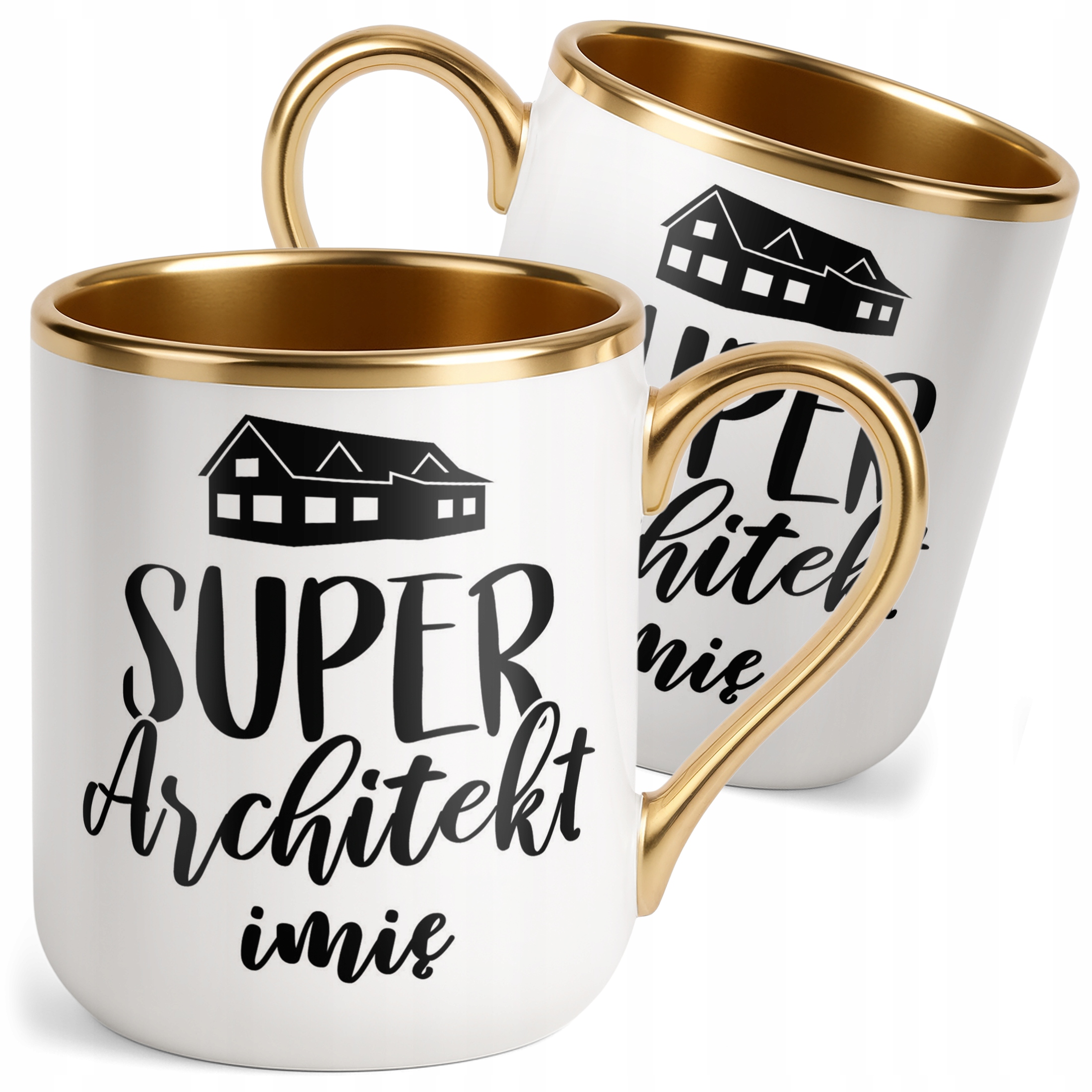 Kubek Premium Złoty Personalizowany Super Architekt Prezent Upominek