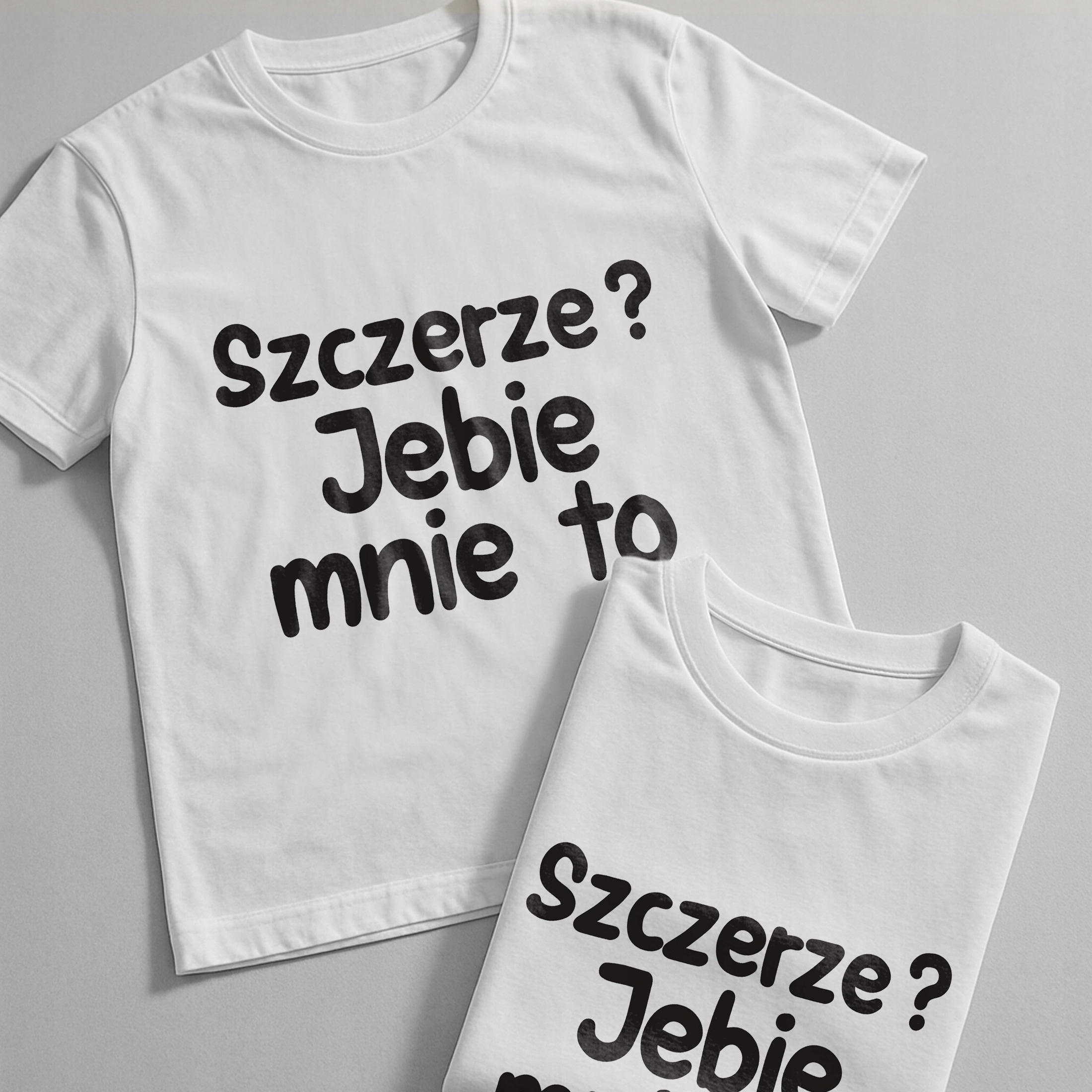 Koszulka biała męska Szczerze Je**e Mnie To Zabawny Prezent
