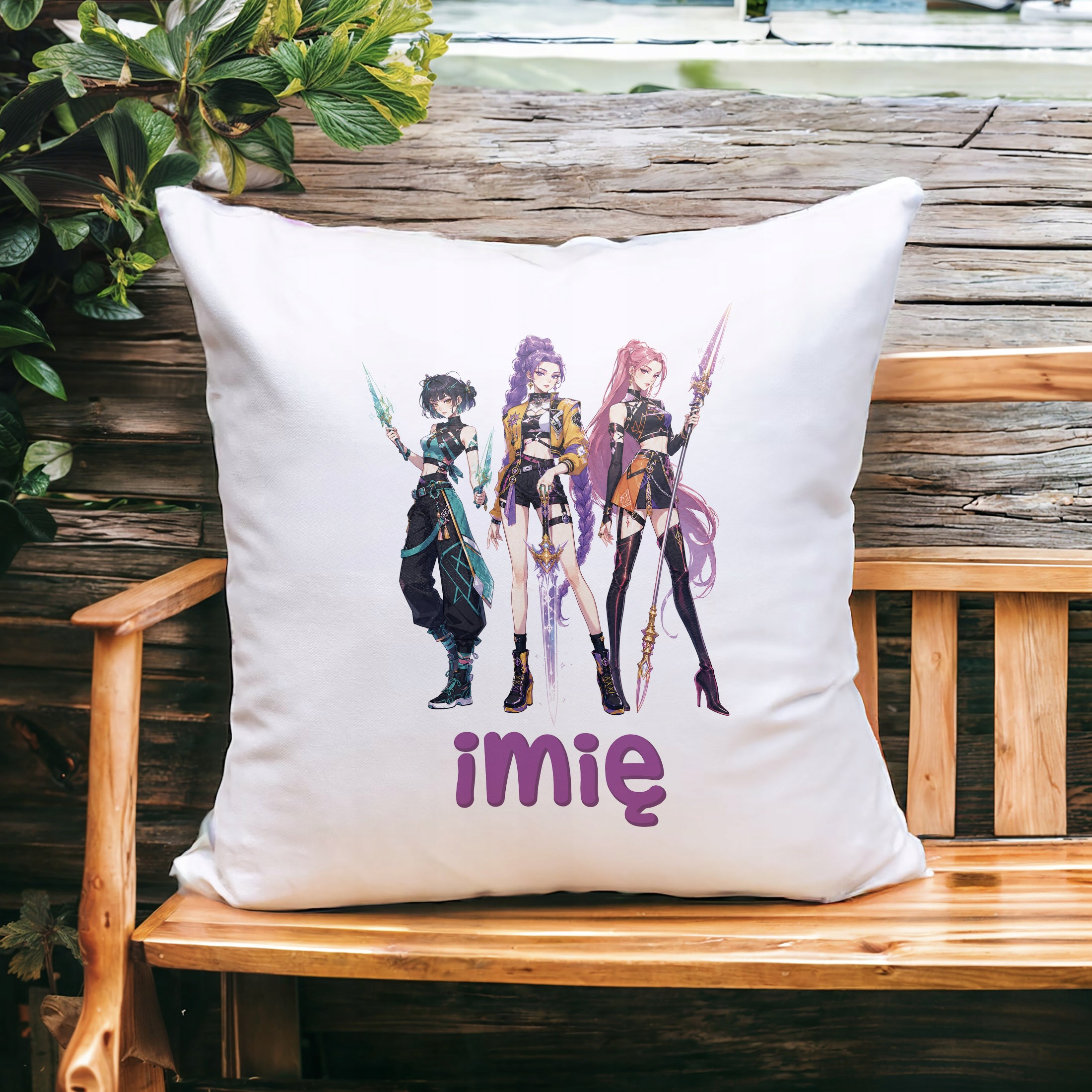 Zestaw Personalizowany Kubek Czerwony Poduszka Łowczynie Kpop Prezent