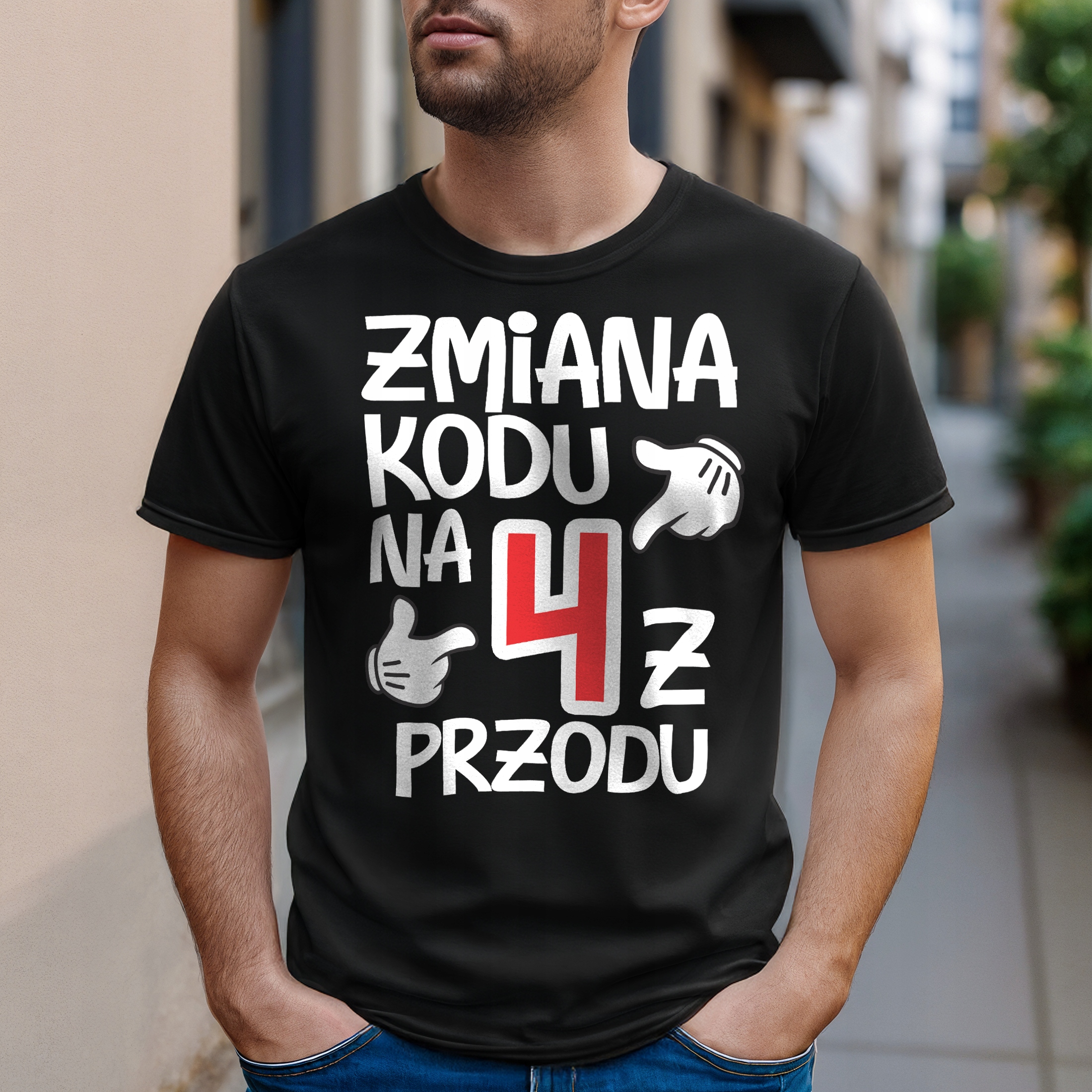 Koszulka czarna męska Zmiana Kodu 40 Urodziny Prezent