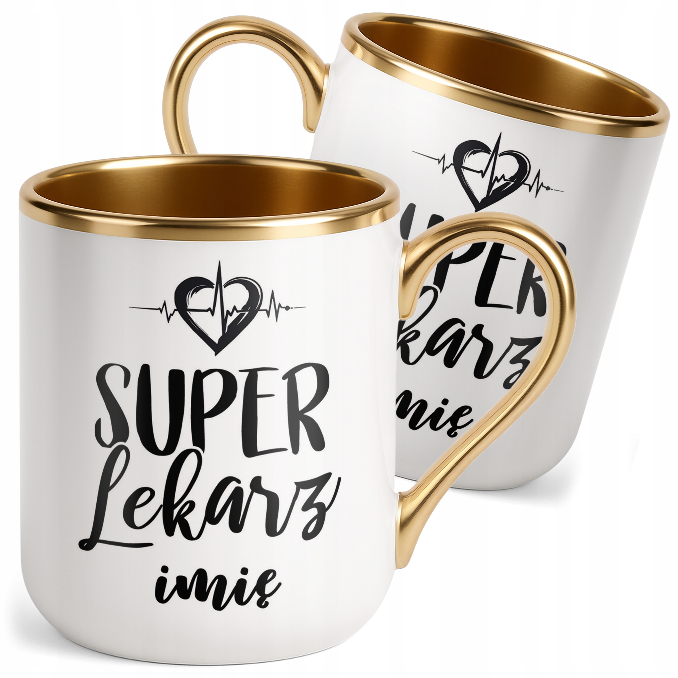 Kubek Premium Złoty Personalizowany Super Lekarz Prezent Upominek