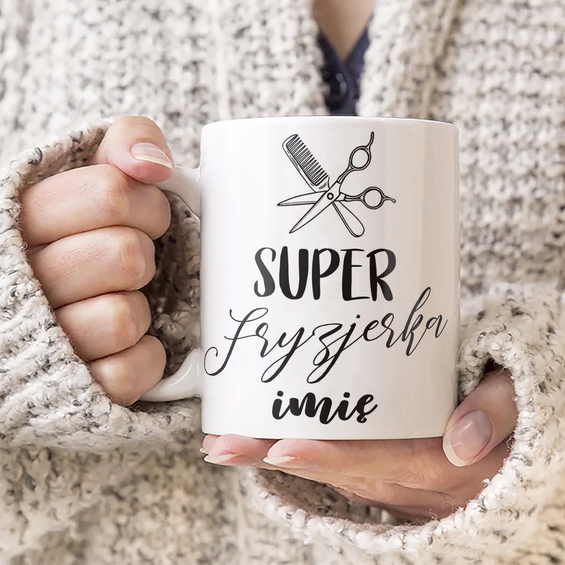 Kubek Ceramiczny Personalizowany Super Fryzjerka Dla Fryzjerki Prezent