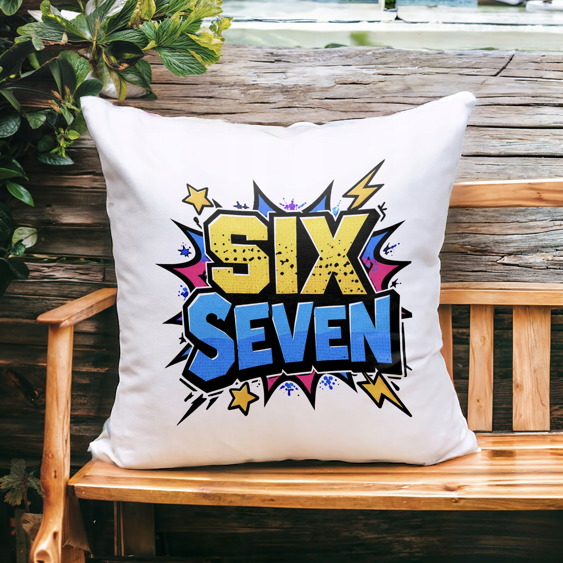 Zestaw Kubek Czarny Poduszka Z Nadrukiem SIX SEVEN Prezent