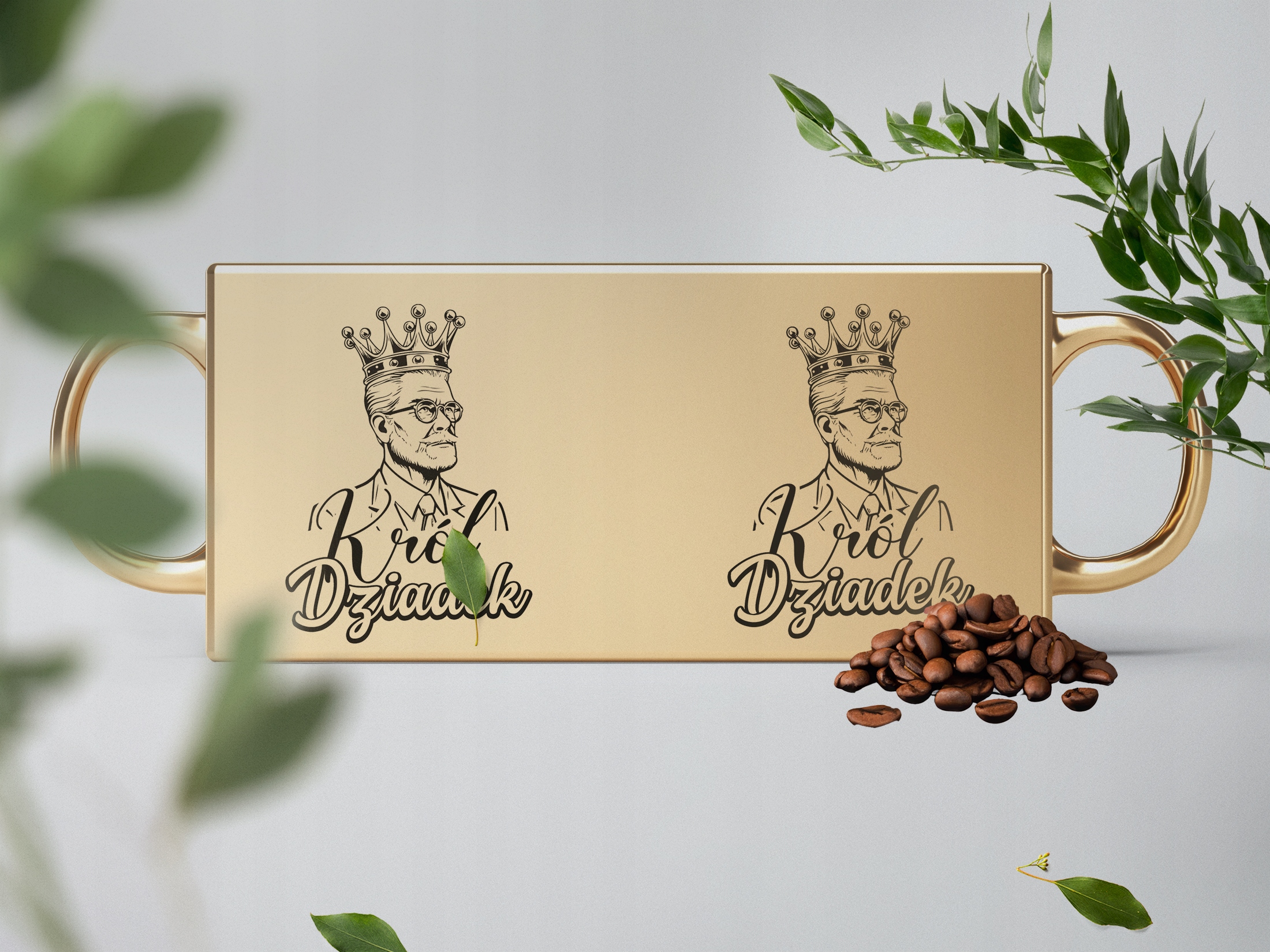 Kubek ceramiczny Złoty 330 ml Dzień Dziadka Prezent Król Dziadek