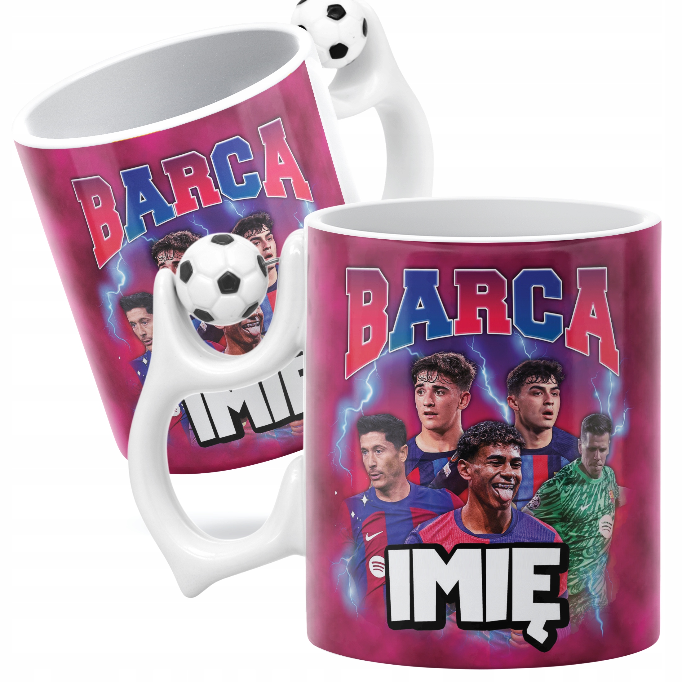 Kubek piłkarski personalizowany FC Barcelona Lewandowski Yamal dla kibiców