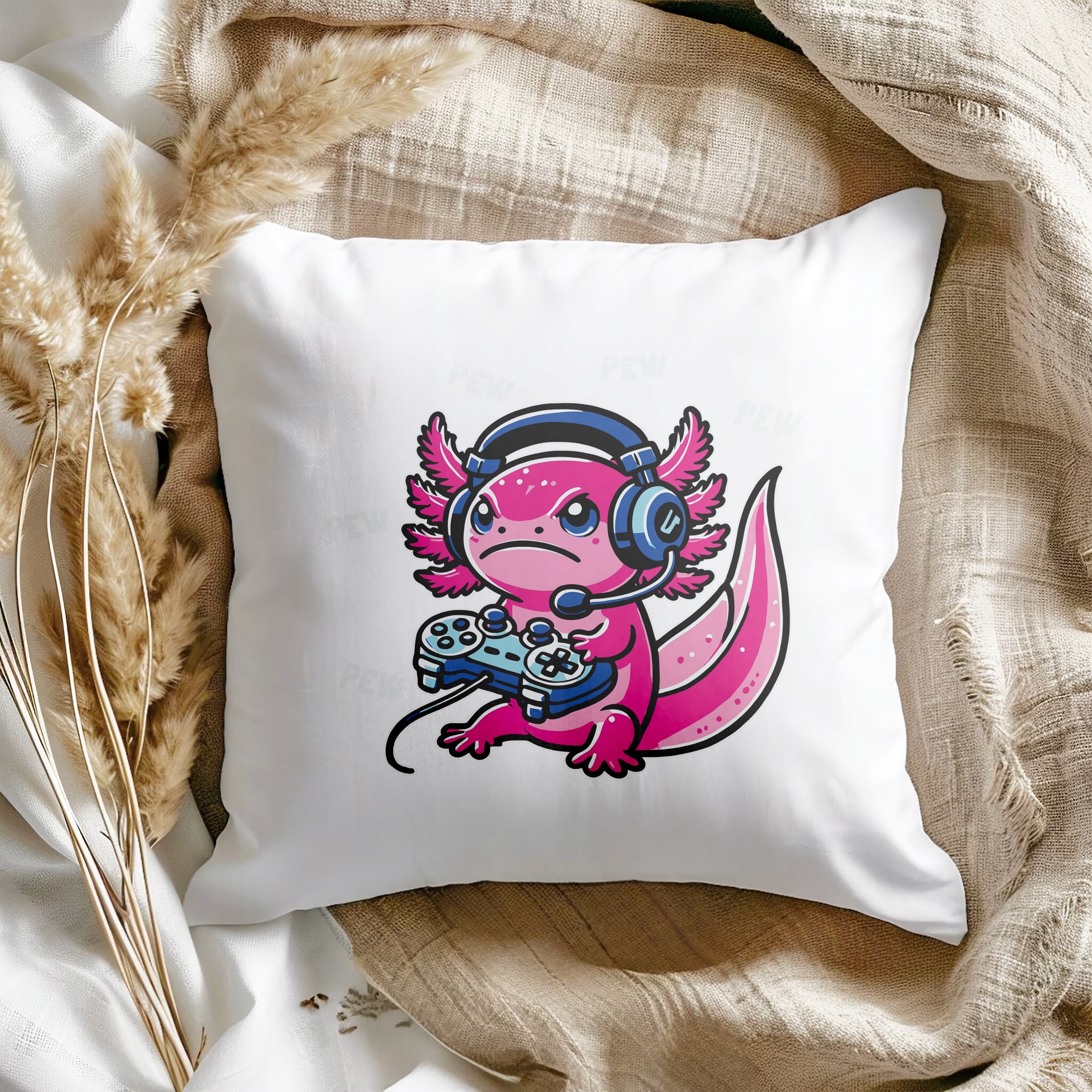 Poduszka 40×40 do pokoju dziecka Aksolotl Axolotl Różowy Zwierzak Trend OK