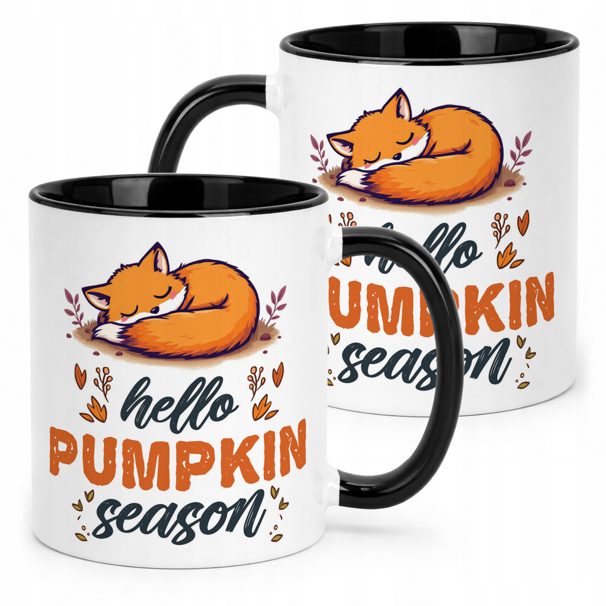 Kubek Czarny Jesienny Jesień Hello Pumpkin Dynia Prezent