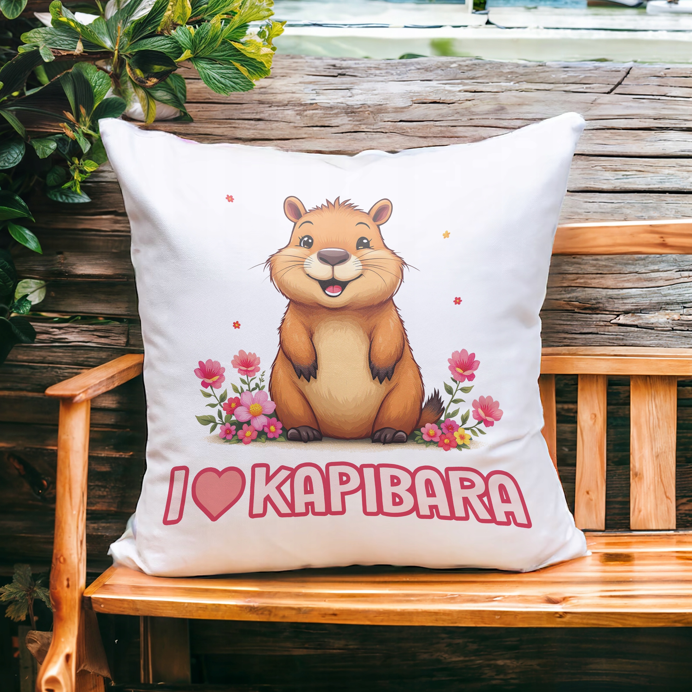 Poduszka 38x38cm Kapibara Capybara Zwierzak Dla Dzieci Prezent