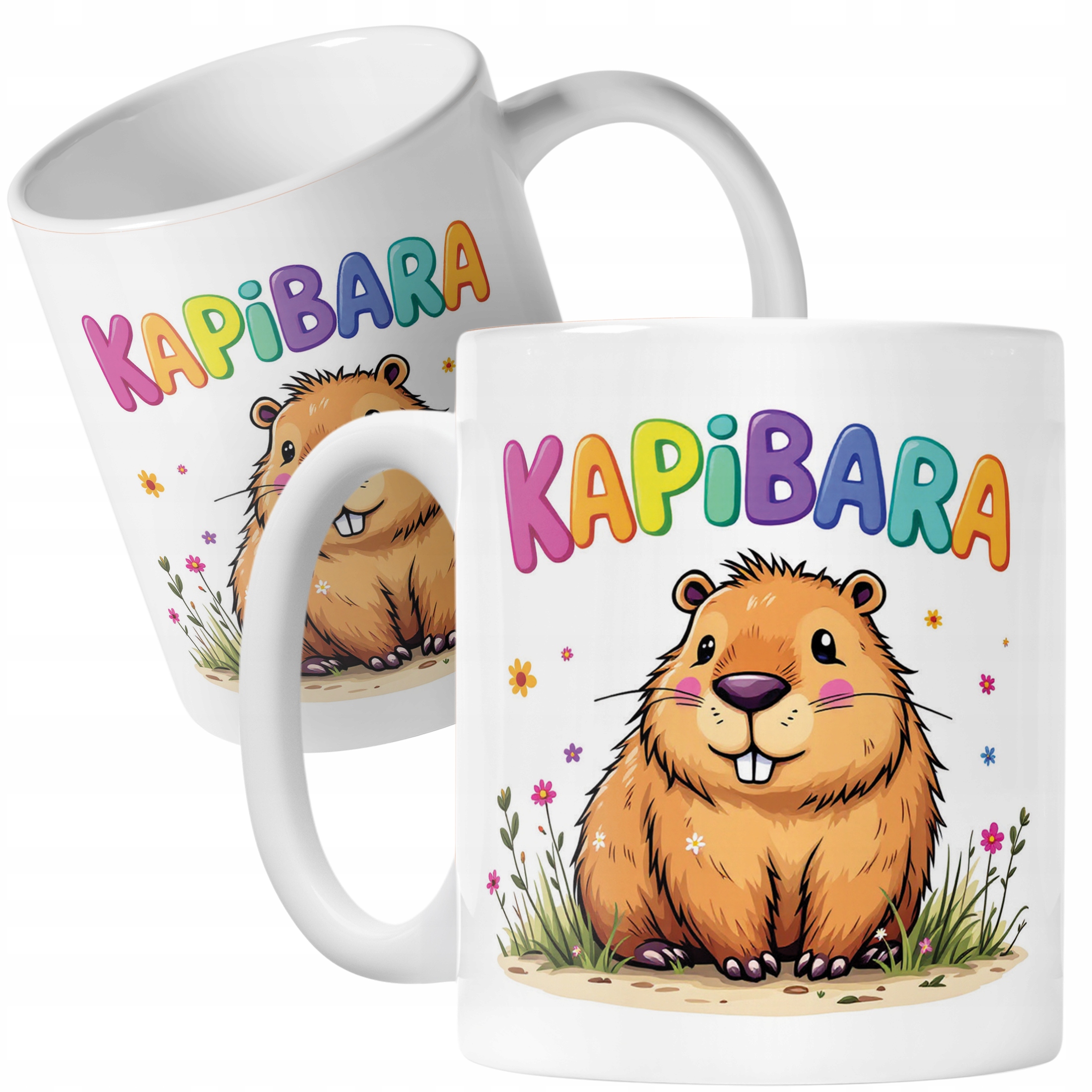 Kubek ceramiczny Kapibara Capybara Zwierzak Słodki Dla Dzieci Prezent