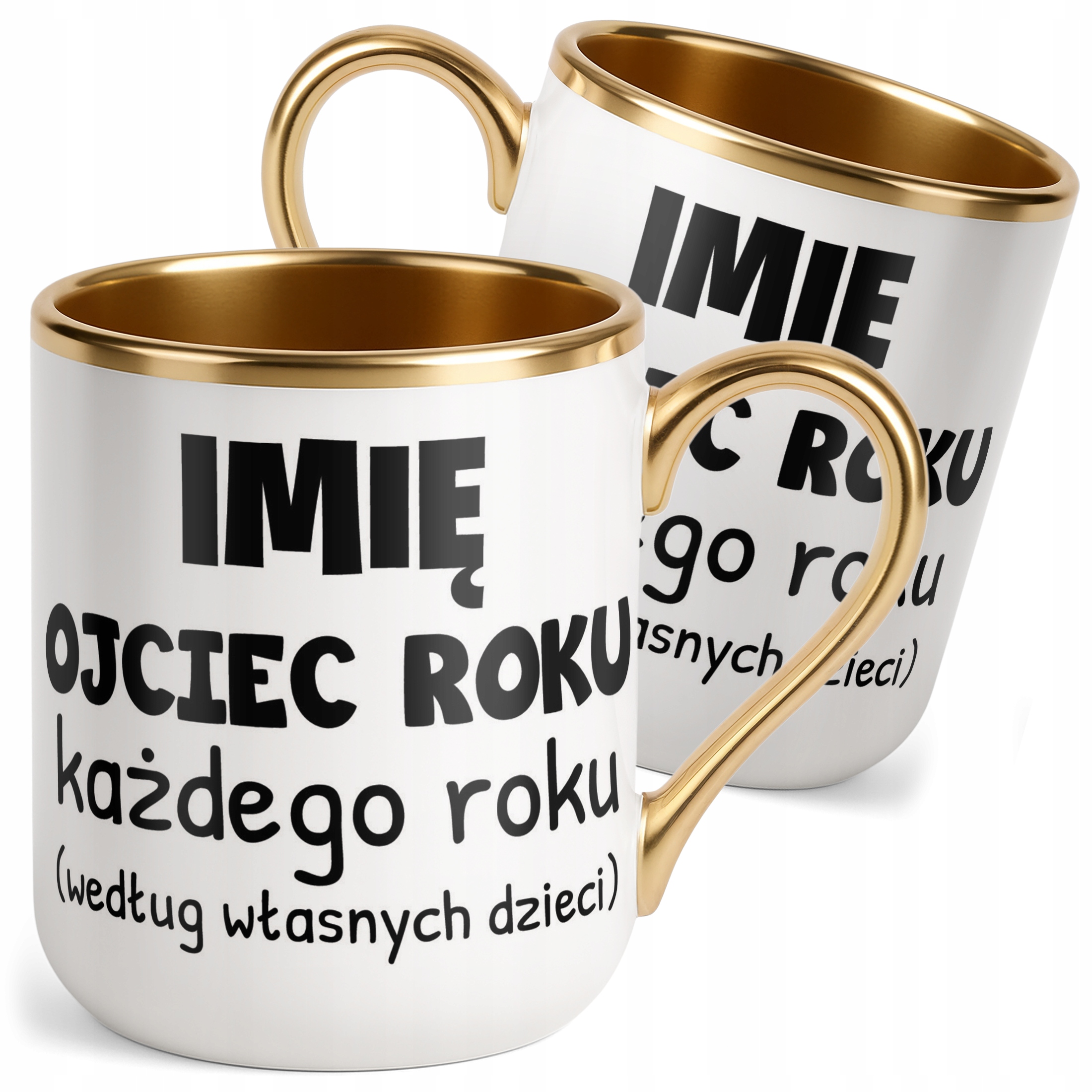Kubek Premium Złoty Personalizowany Dzień Ojca Ojciec Roku Każdego Roku
