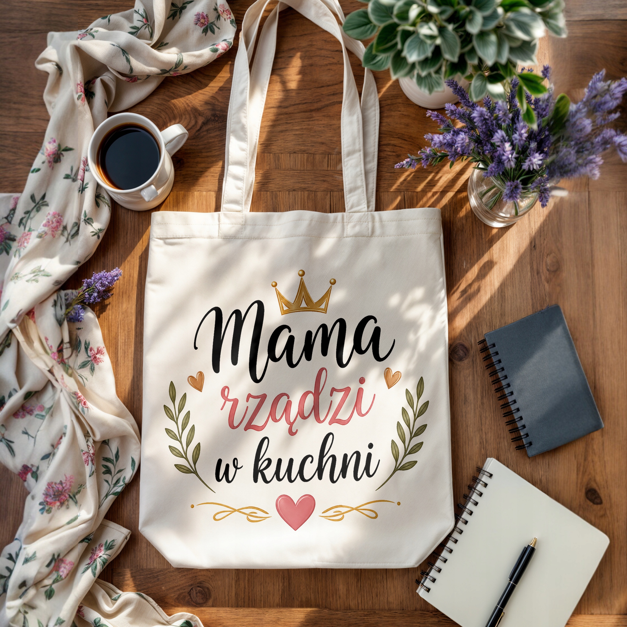 Torba bawełniana premium dla mamy prezent na Dzień Matki uroczy upominek
