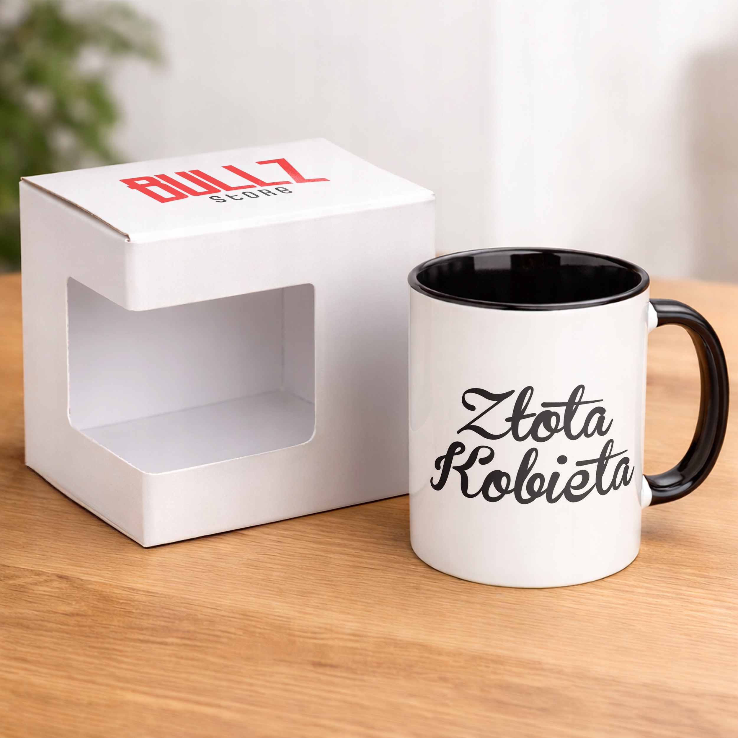 Kubek Czarny Złota Kobieta Dla Kobiety Dzień Kobiet Prezent