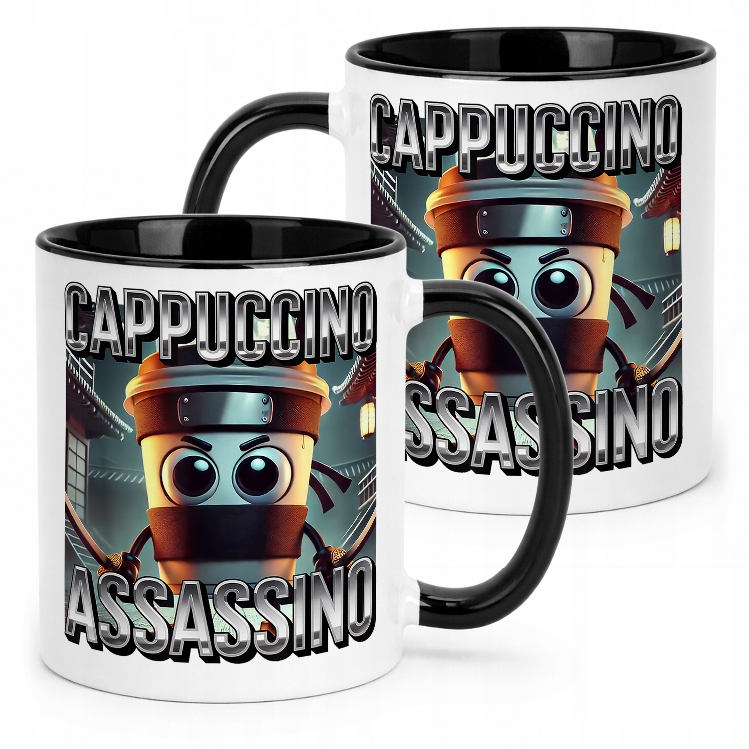 Kubek Czarny Cappuccino Assassino viral tiktok brainrot