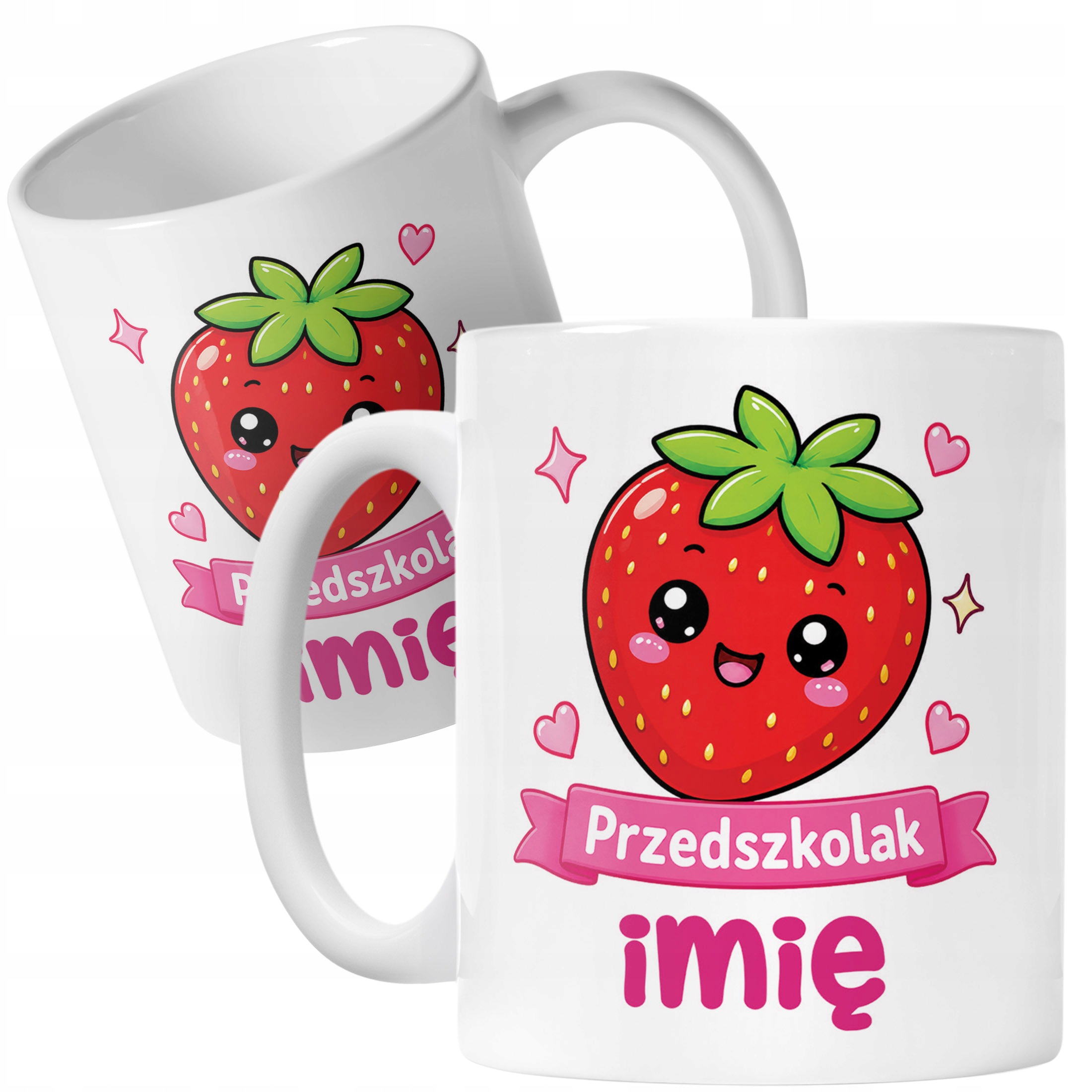 Biały Kubek z nadrukiem personalizowany Przedszkolak Szkoła Dla Dzieci