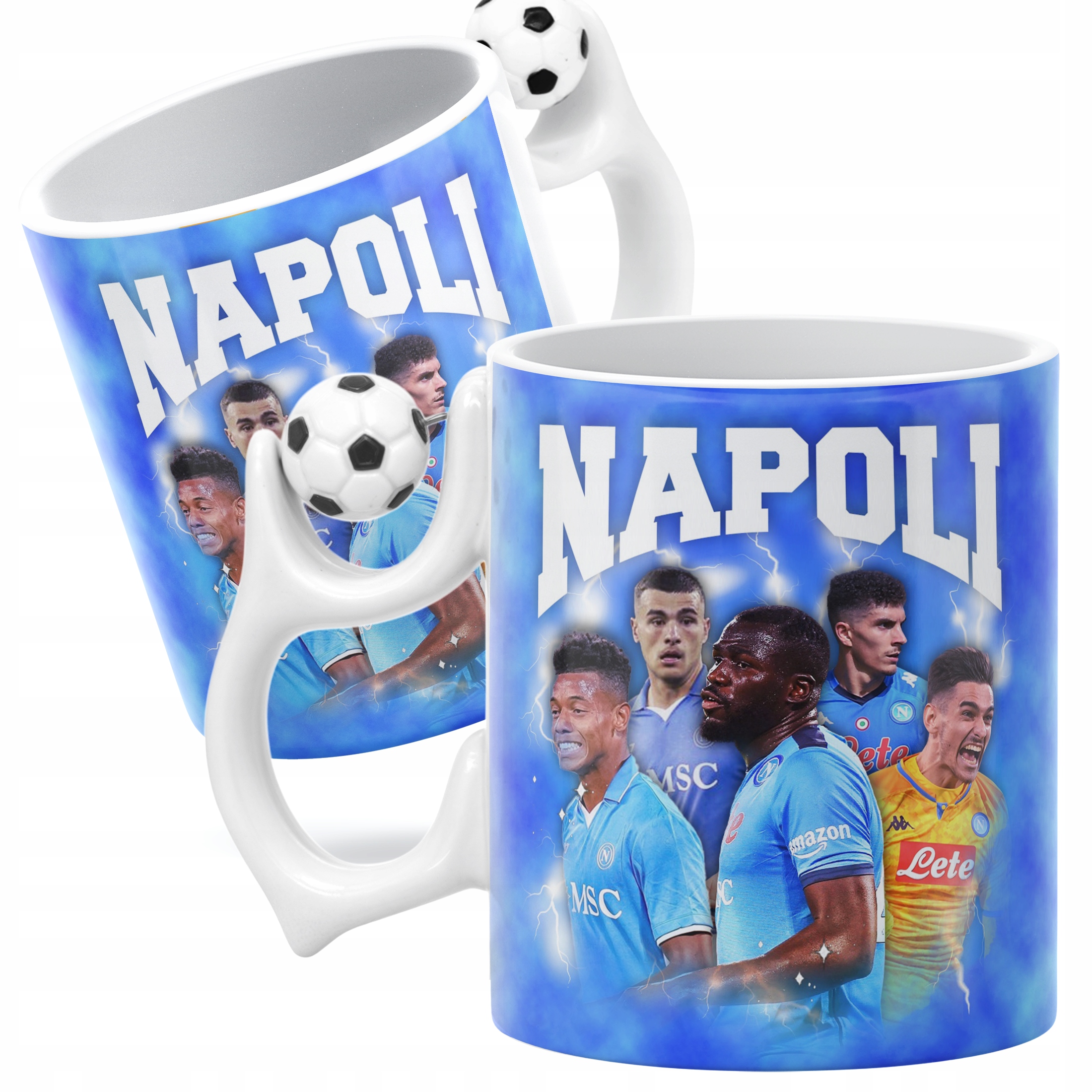 Zestaw Kubek Piłkarski + Podkładka pod mysz Napoli Lukaku Neres Di Lorenzo