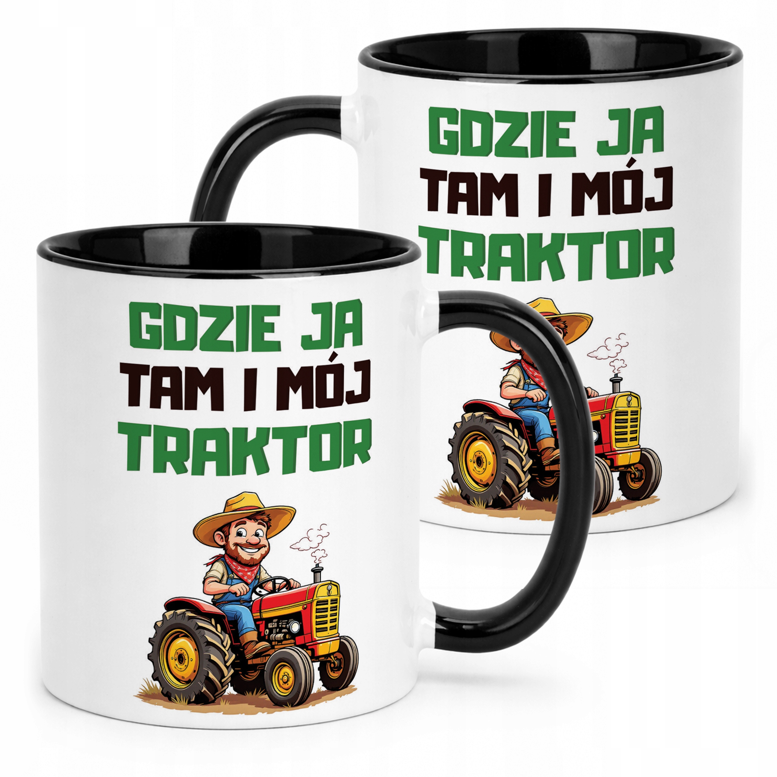 Kubek Czarny Rolnik Dla Rolnika Traktor Zabawny Prezent Upominek