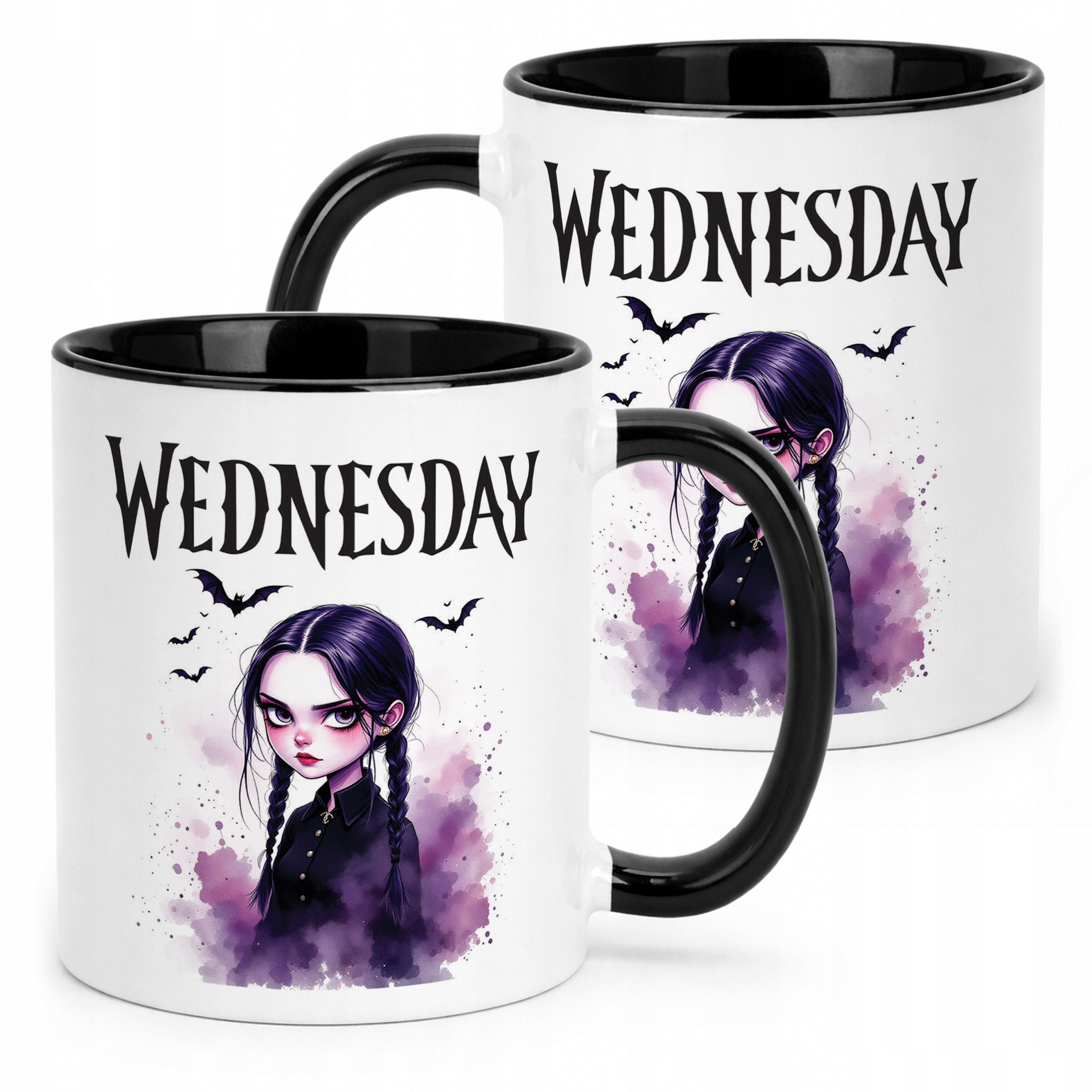 Kubek Czarny Nevermore Wednesday Addams Dla Fanów Prezent