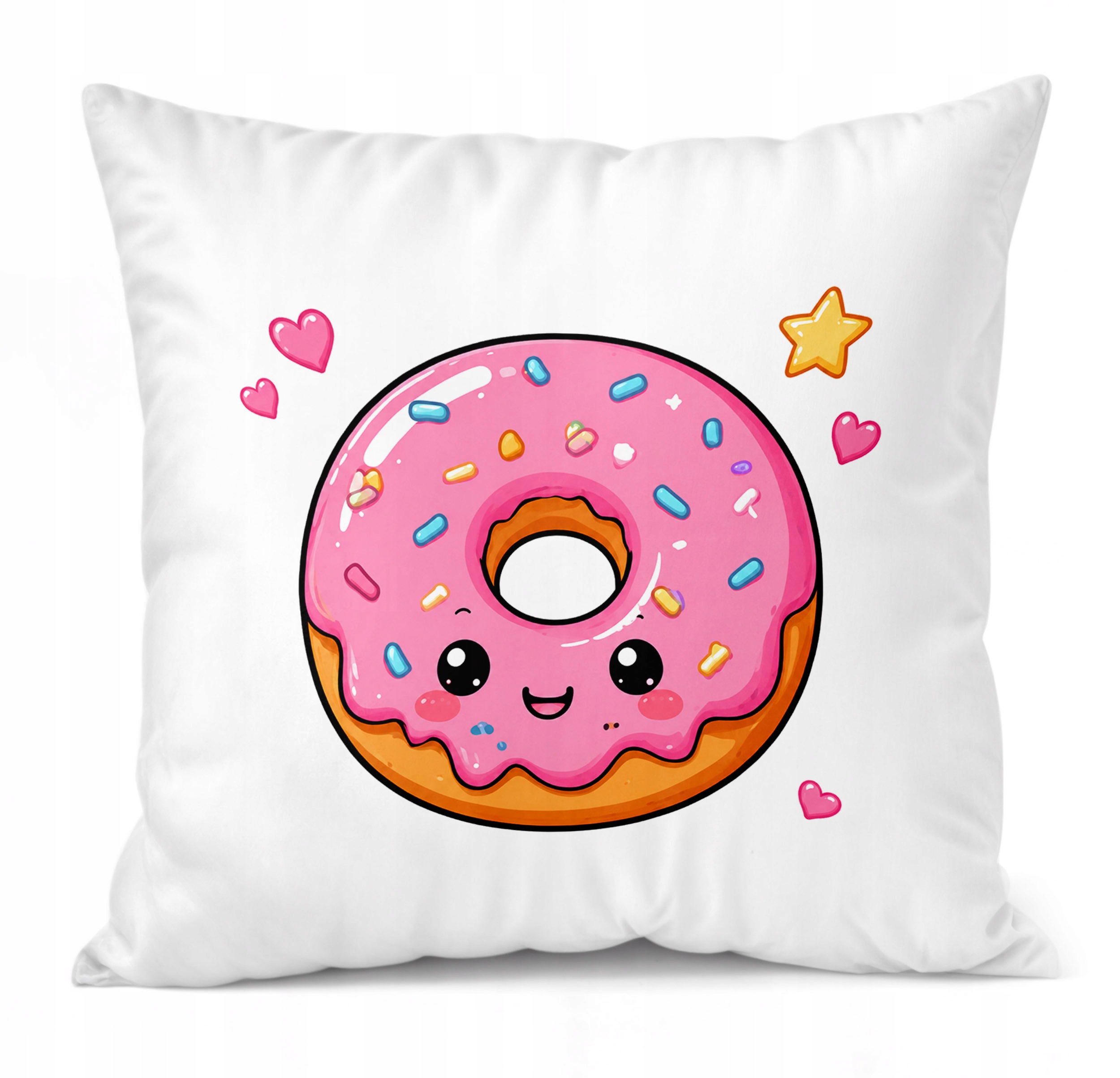 Zestaw Kubek Czerwony Poduszka Z Nadrukiem Kawaii Pączek Prezent