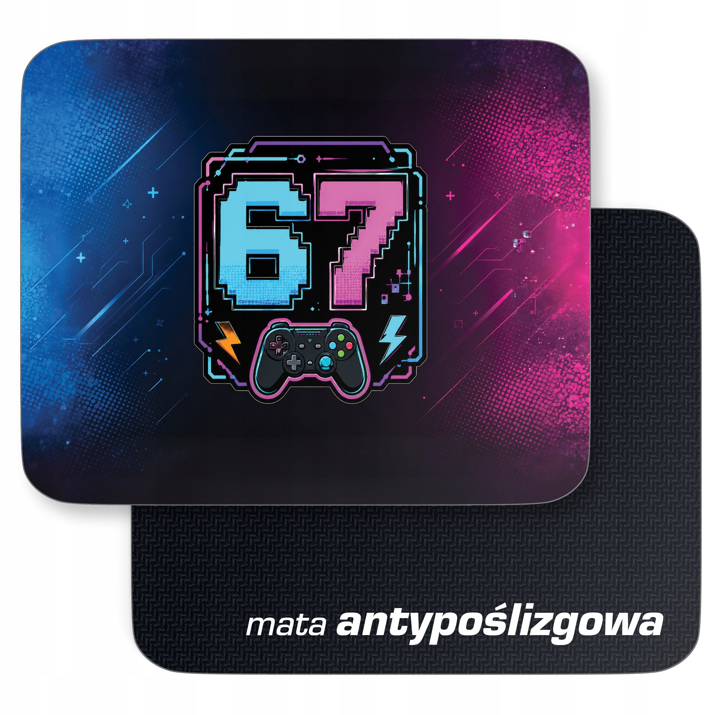 Podkładka pod mysz z nadrukiem 67 Six Seven dla graczy