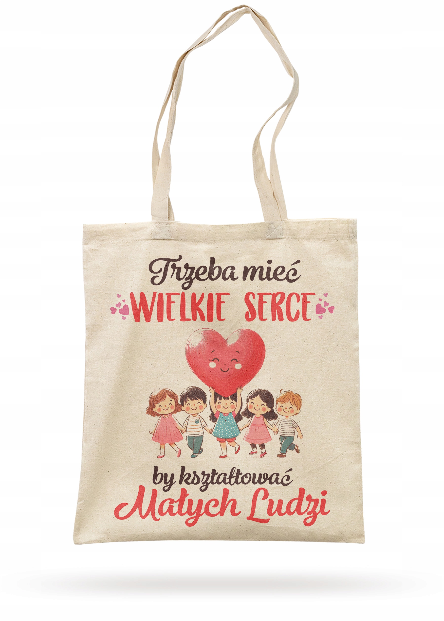 Torba bawełniana Dzień Nauczyciela Trzeba mieć wielkie serce Prezent