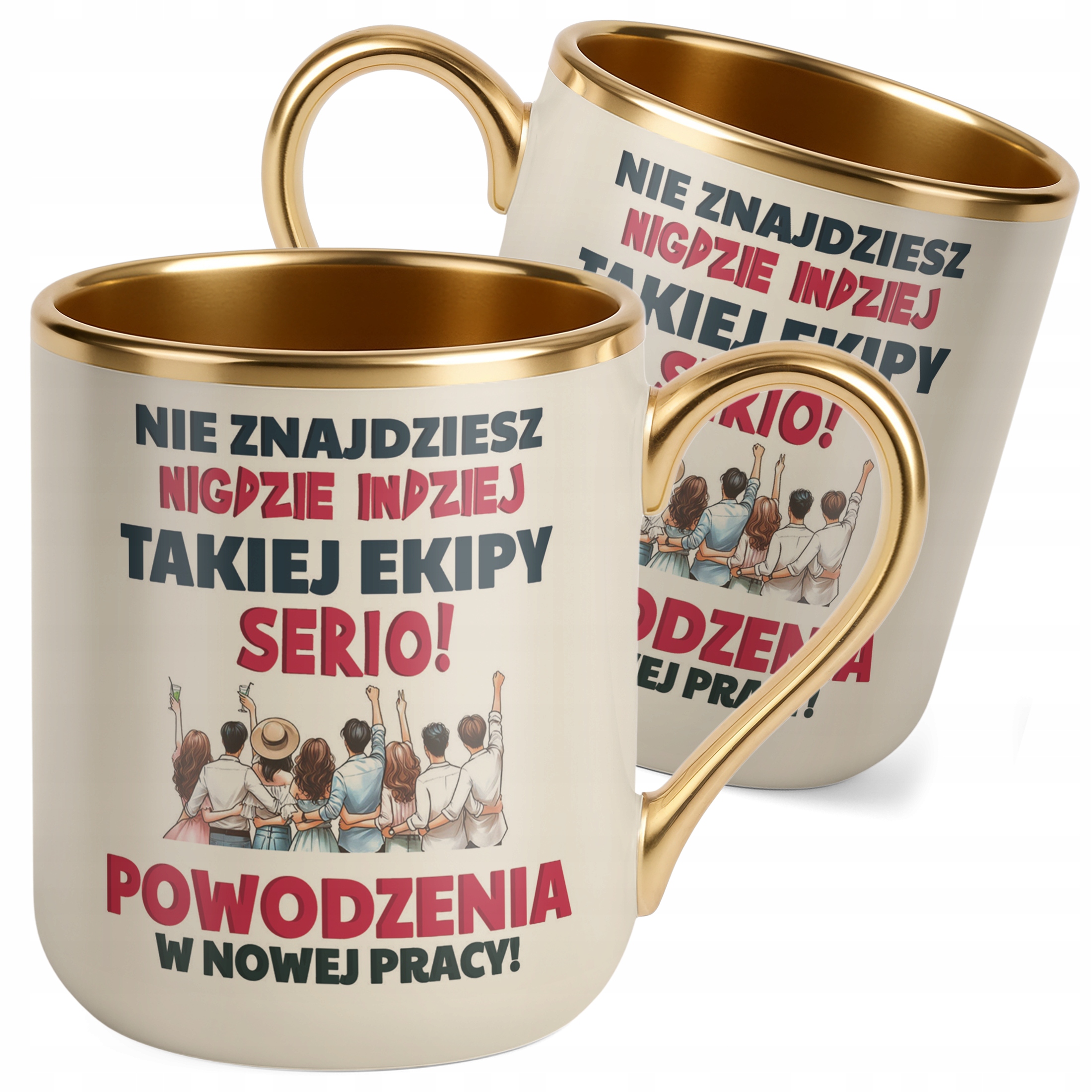 Kubek Premium Złoty Ecru Pożeganie Odejście z Pracy Prezent Upominek