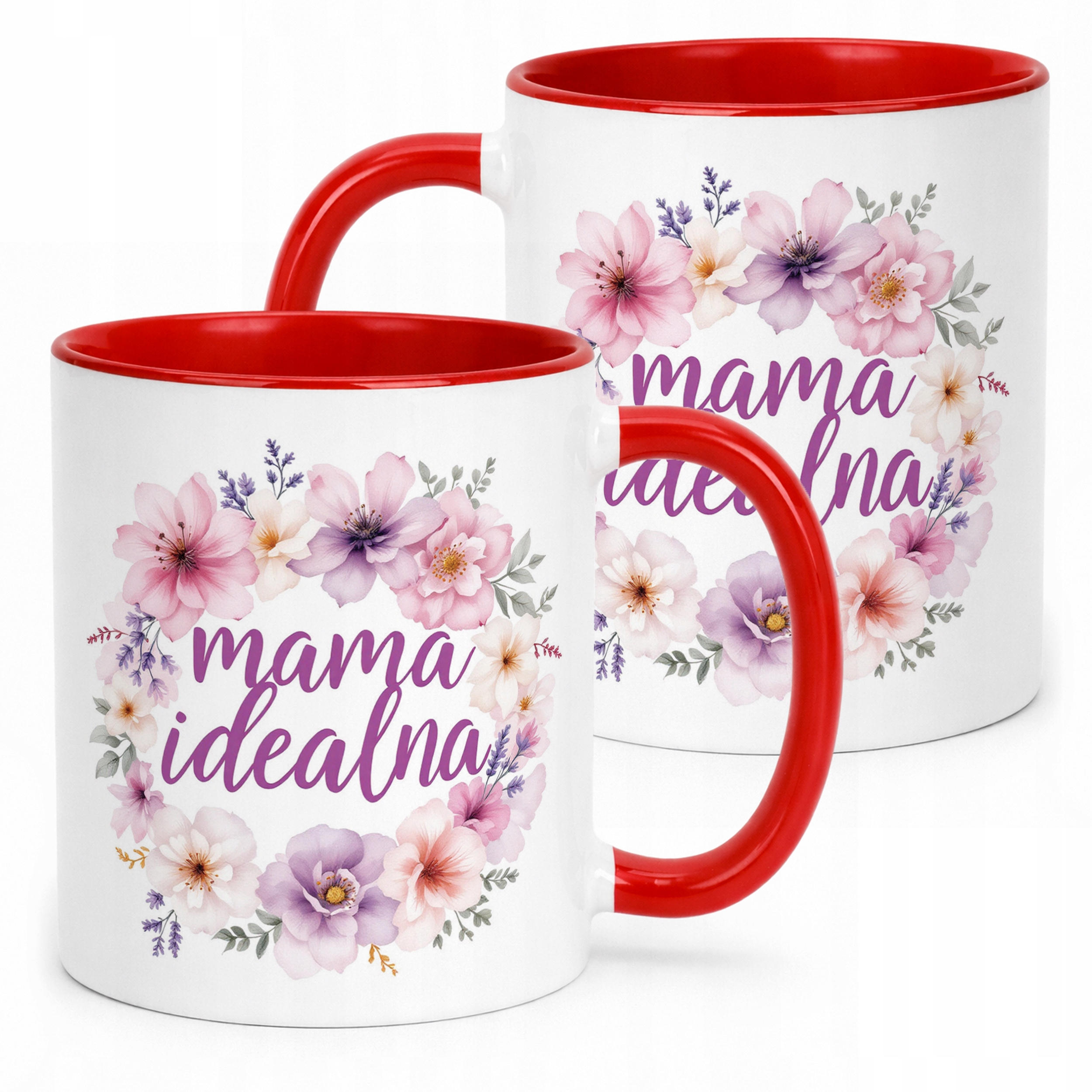 Kubek Czerwony Dzień Matki Dla Mamy Prezent Upominek Mama Idealna