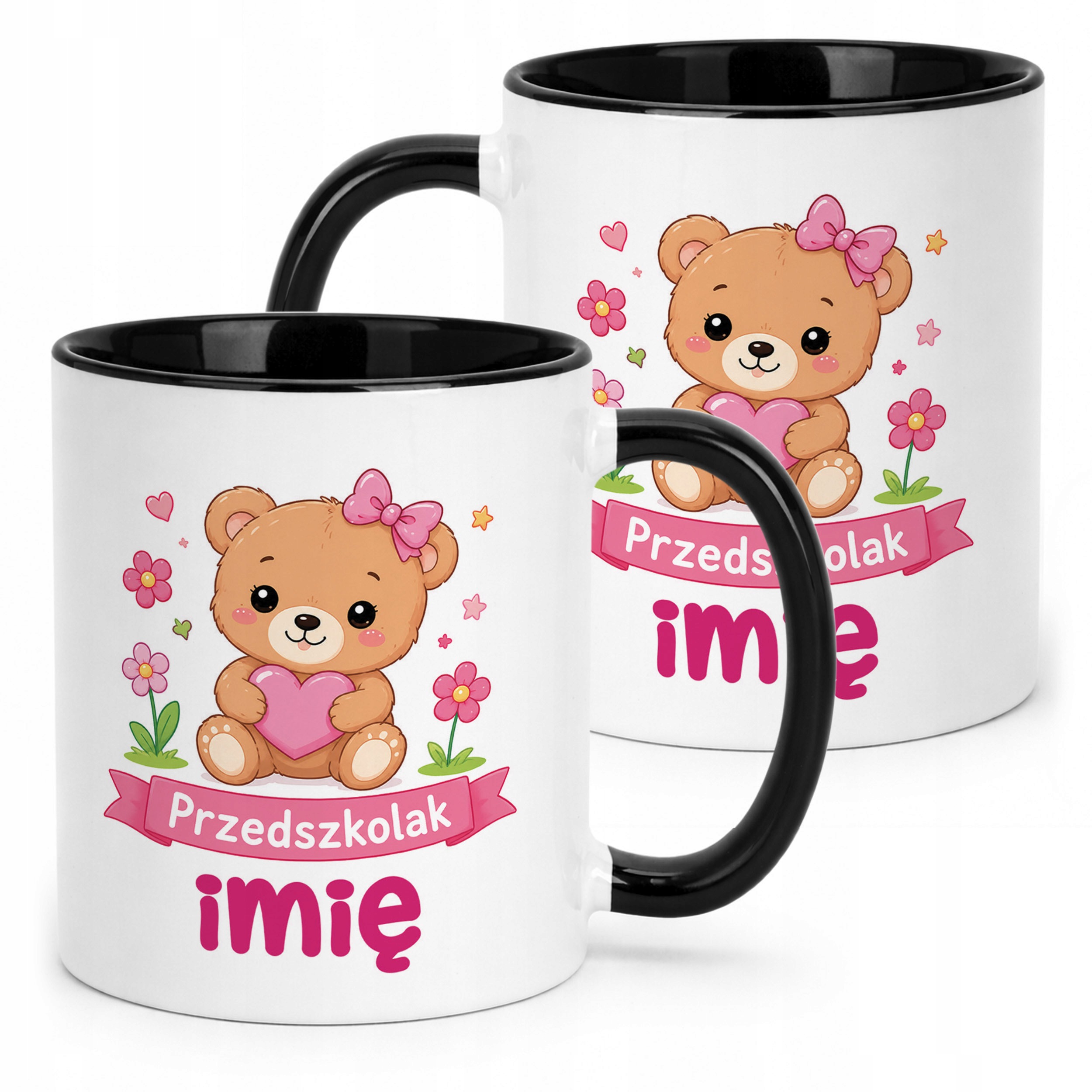 Kubek Czarny z nadrukiem personalizowany Przedszkolak Szkoła Dla Dzieci