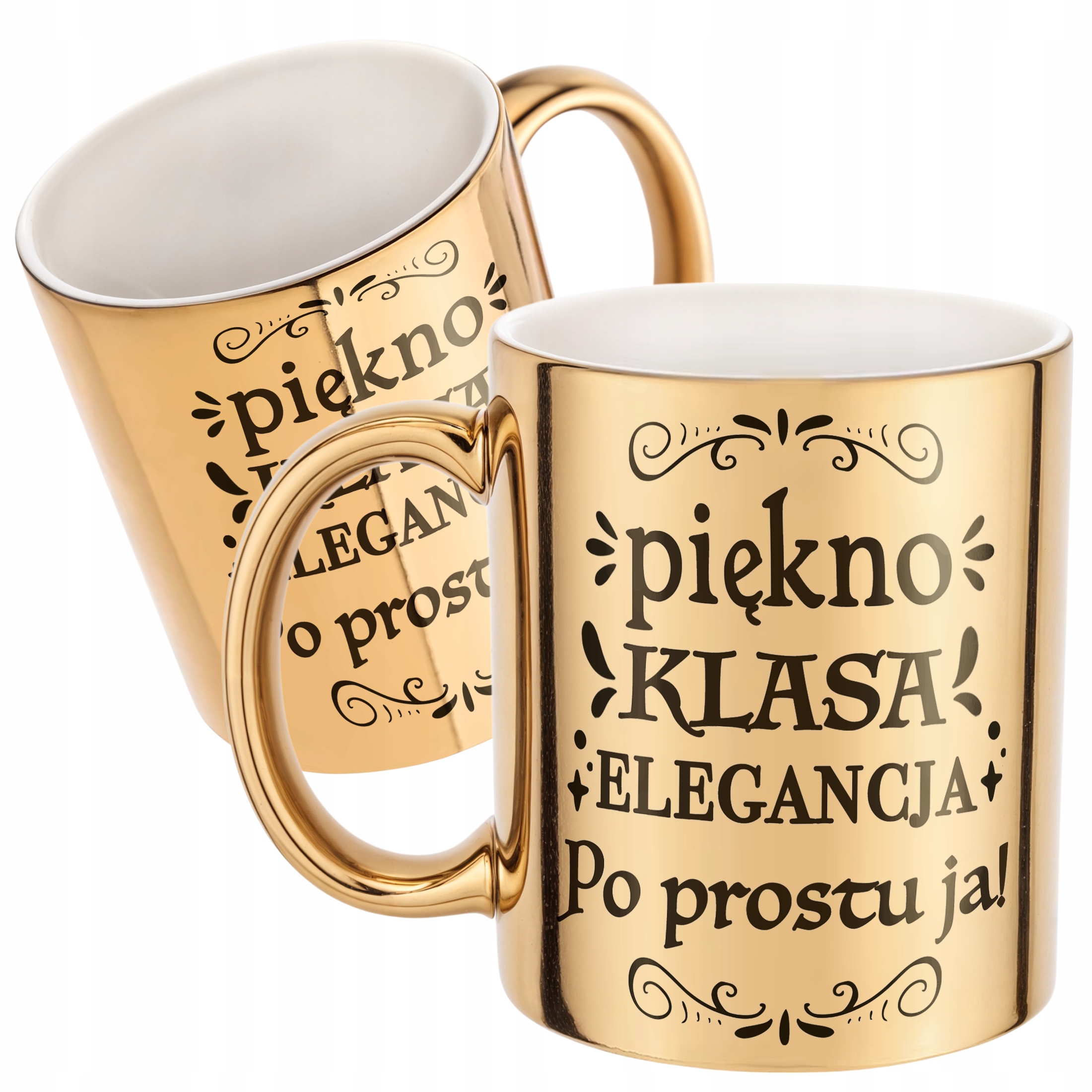 Złoty Kubek na prezent Dzień Kobiet Piękno Klasa Elegancja Prezent