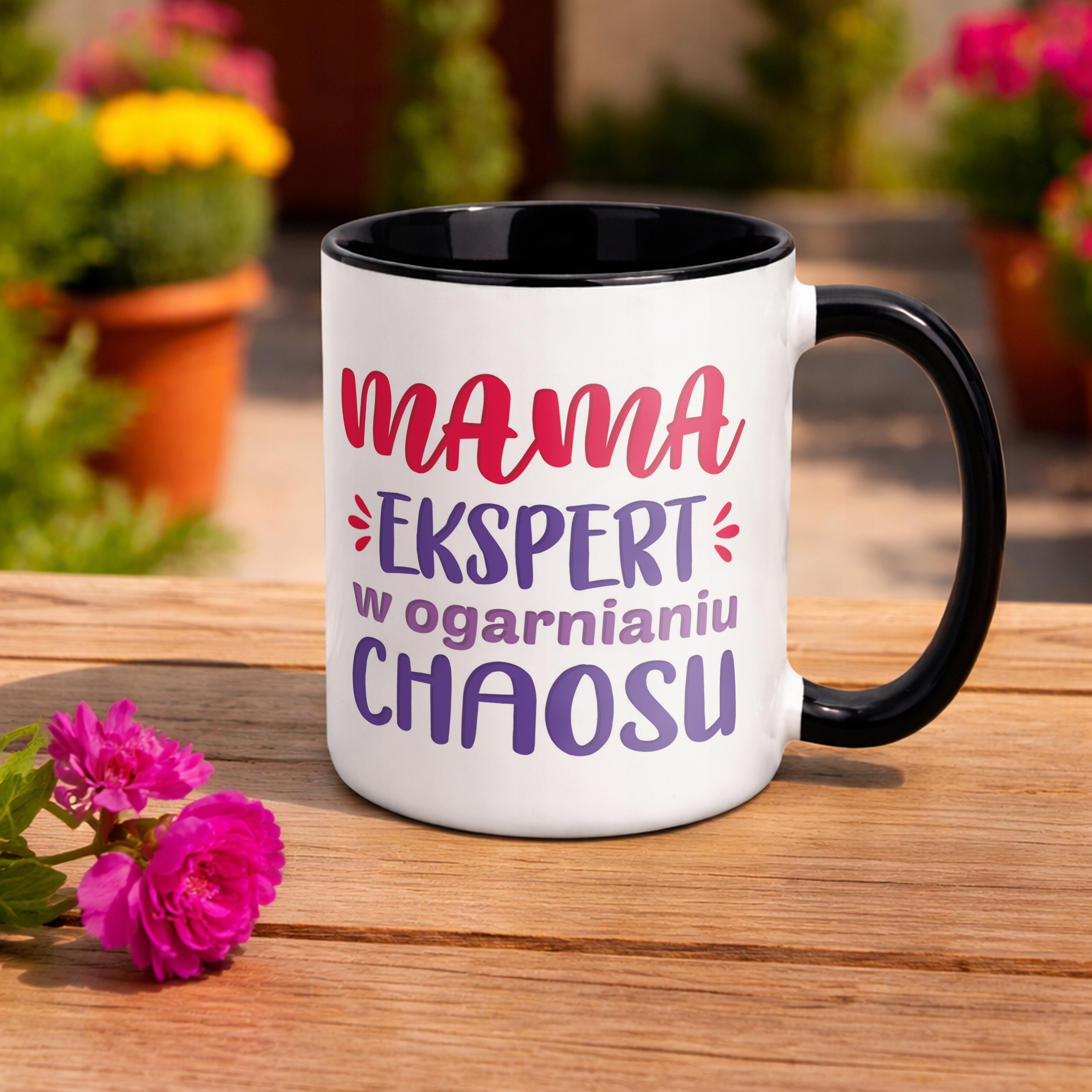 Kubek Czarny Dzień Matki Dla Mamy Prezent Ekspert W Ogarnianiu Chaosu